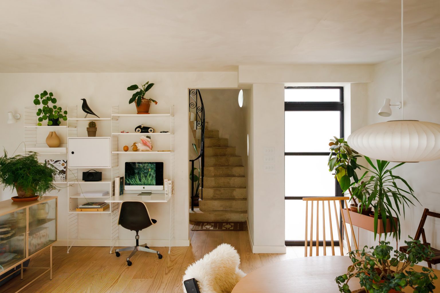 bureau String blanc et salle à manger