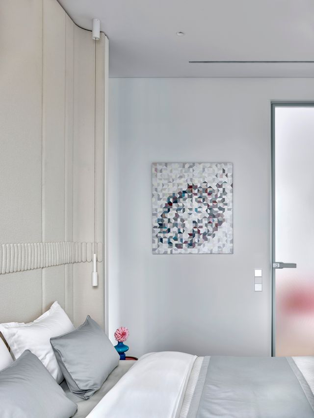 chambre blanche décoration design appartement 95m2 par Buro11 chambre blanche décoration design appartement 95m2 par Buro11