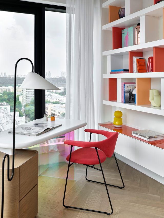 bureau devant fenêtre décoration design appartement 95m2 par Buro11 bureau devant fenêtre décoration design appartement 95m2 par Buro11