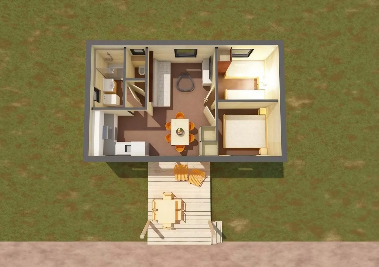 plan petite maison 50m2 en bois en Alsace par Hédonia