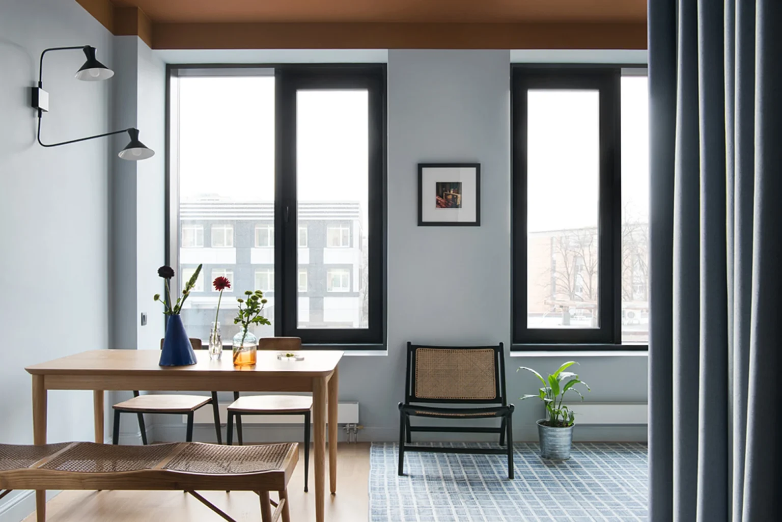 salle à manger studio 42m2 vintage et coloré