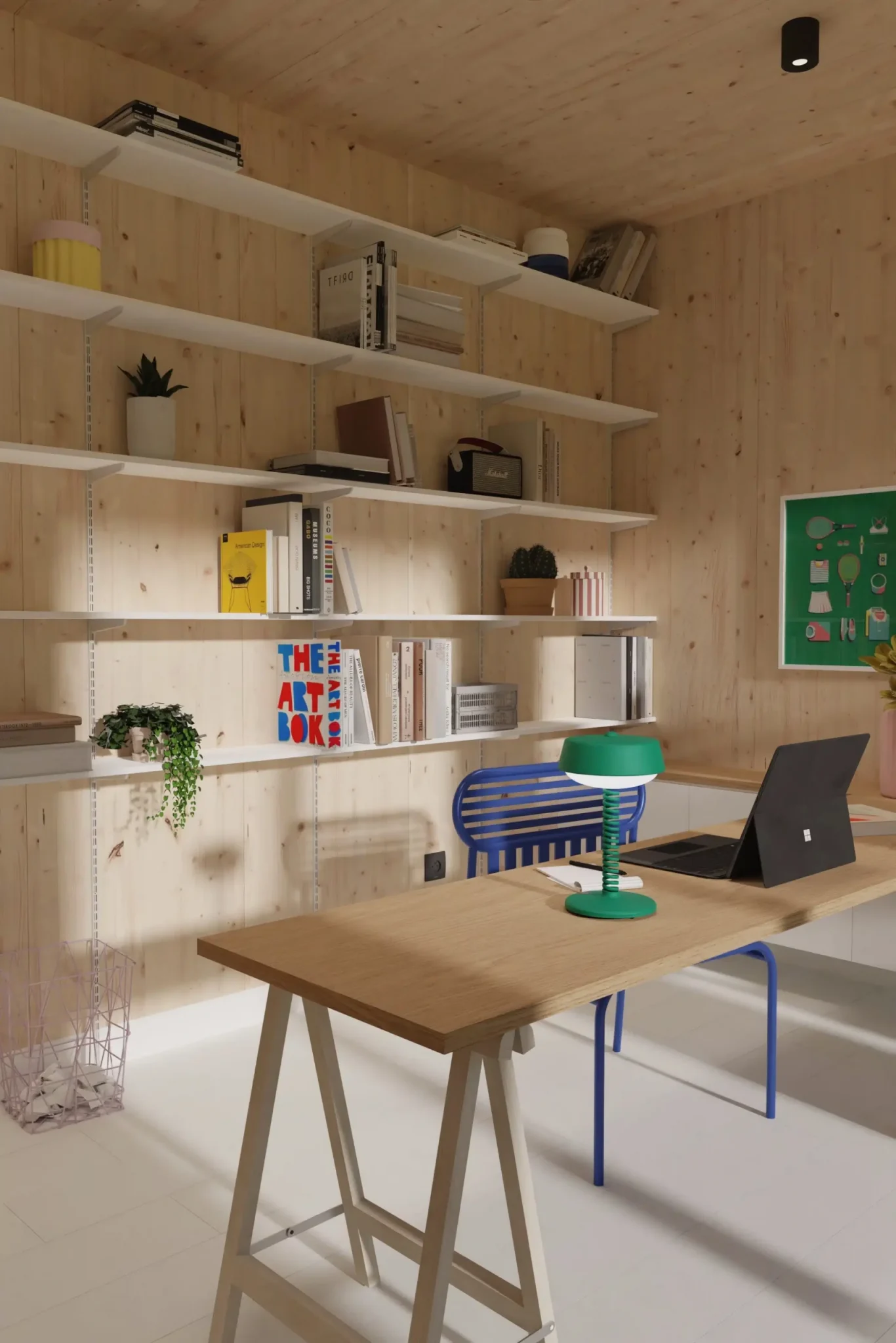 bureau maison en bois décoration contemporaine