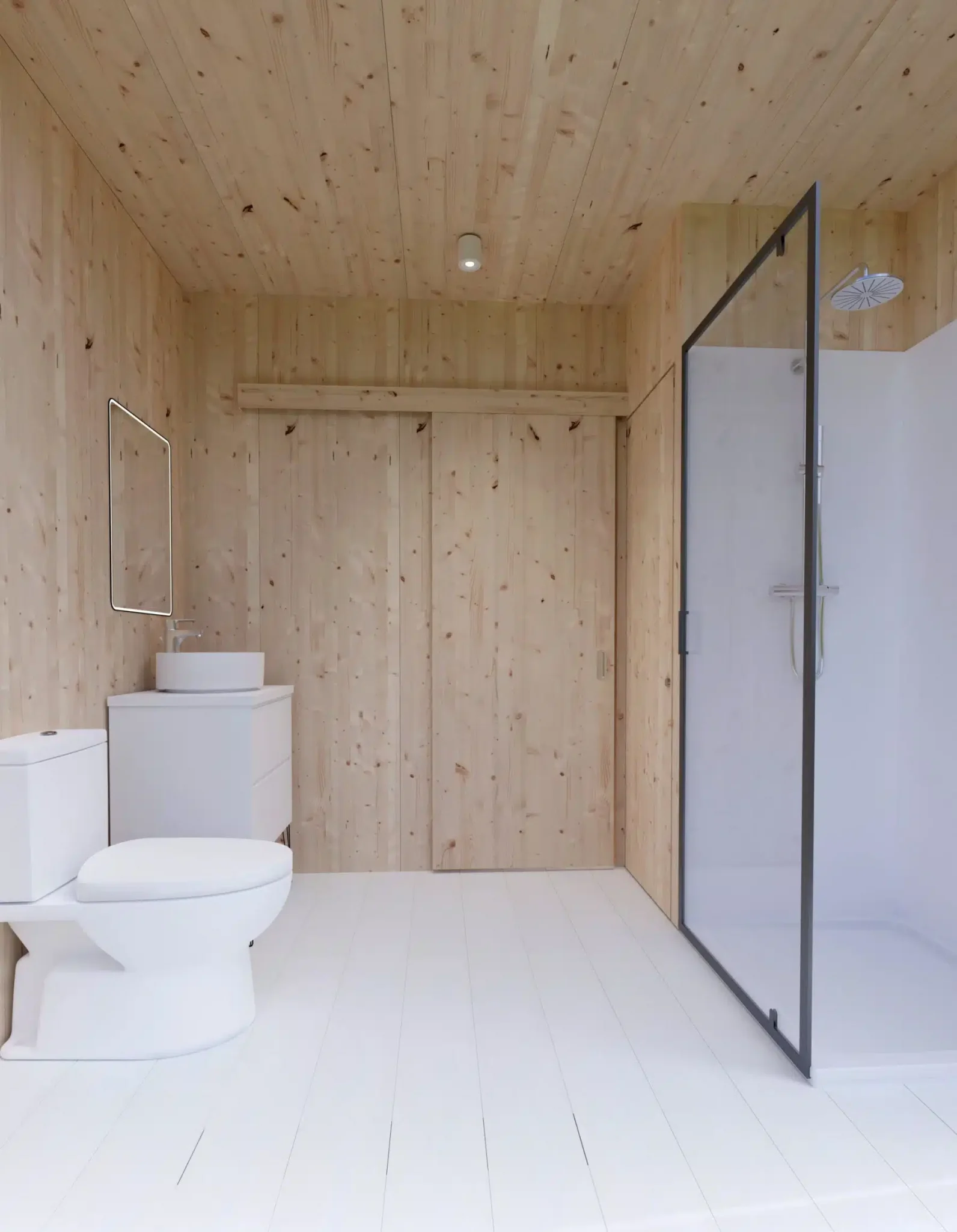salle de bain maison en bois décoration contemporaine