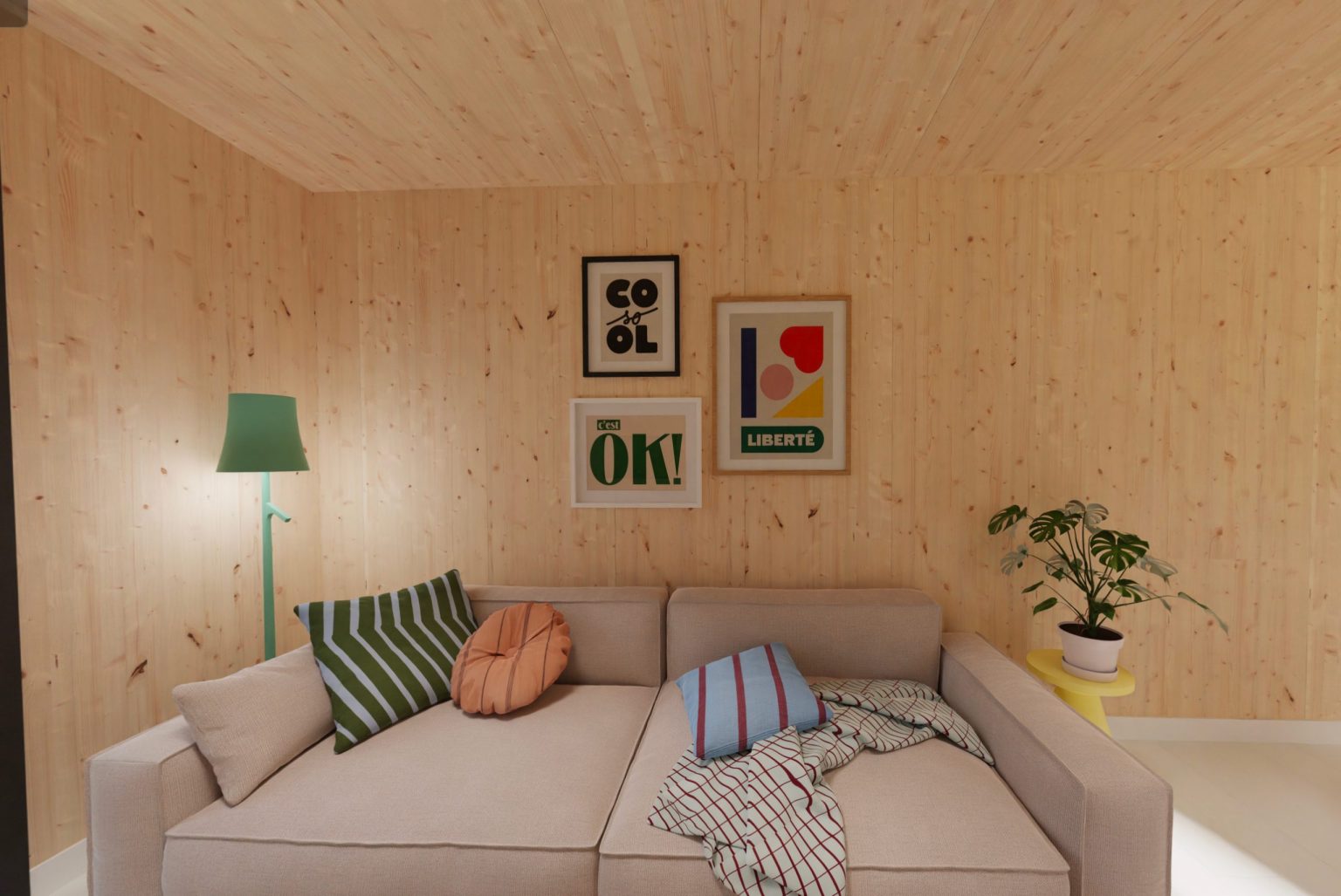 salon maison en bois décoration contemporaine