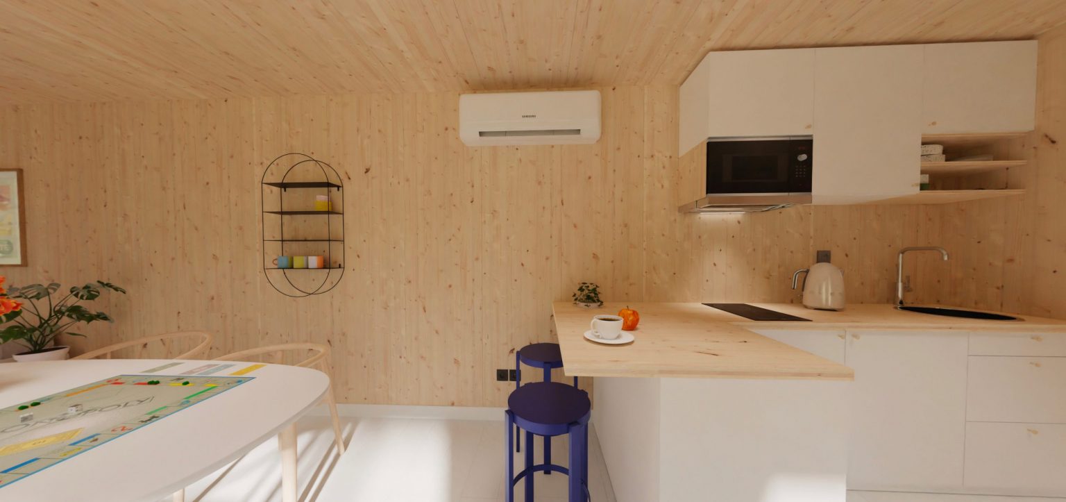 salle à manger et cuisine maison en bois décoration contemporaine