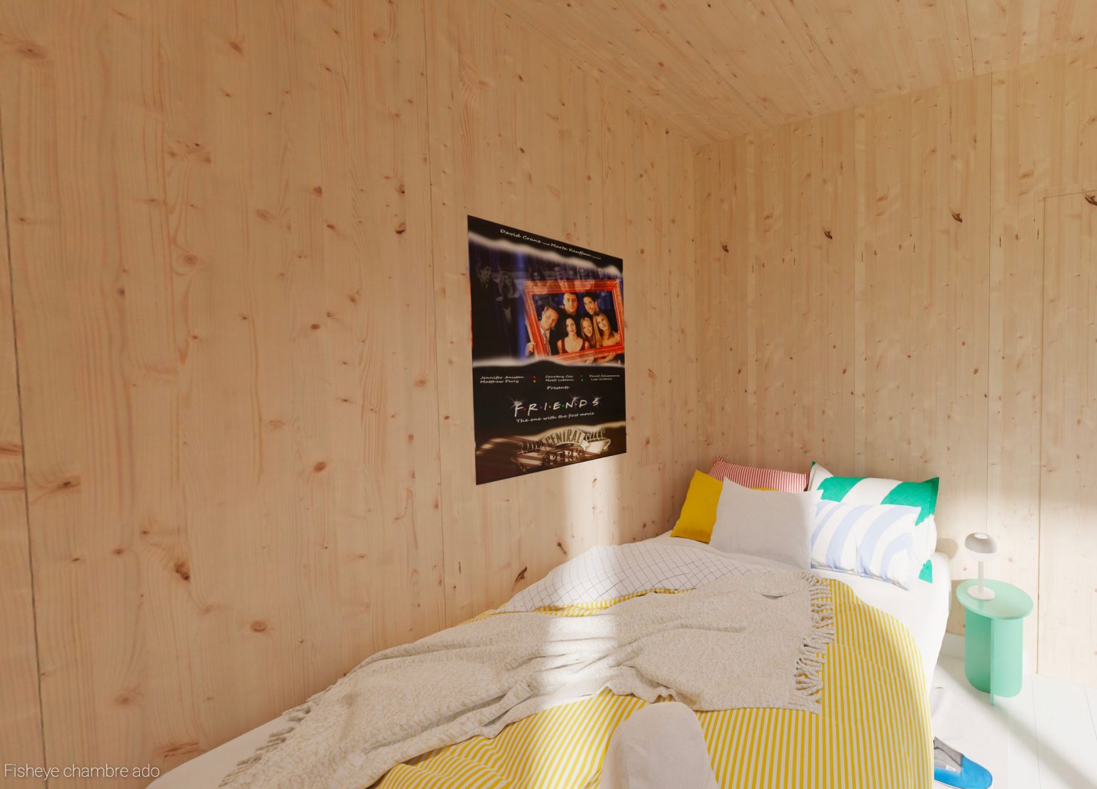 chambre maison en bois décoration contemporaine