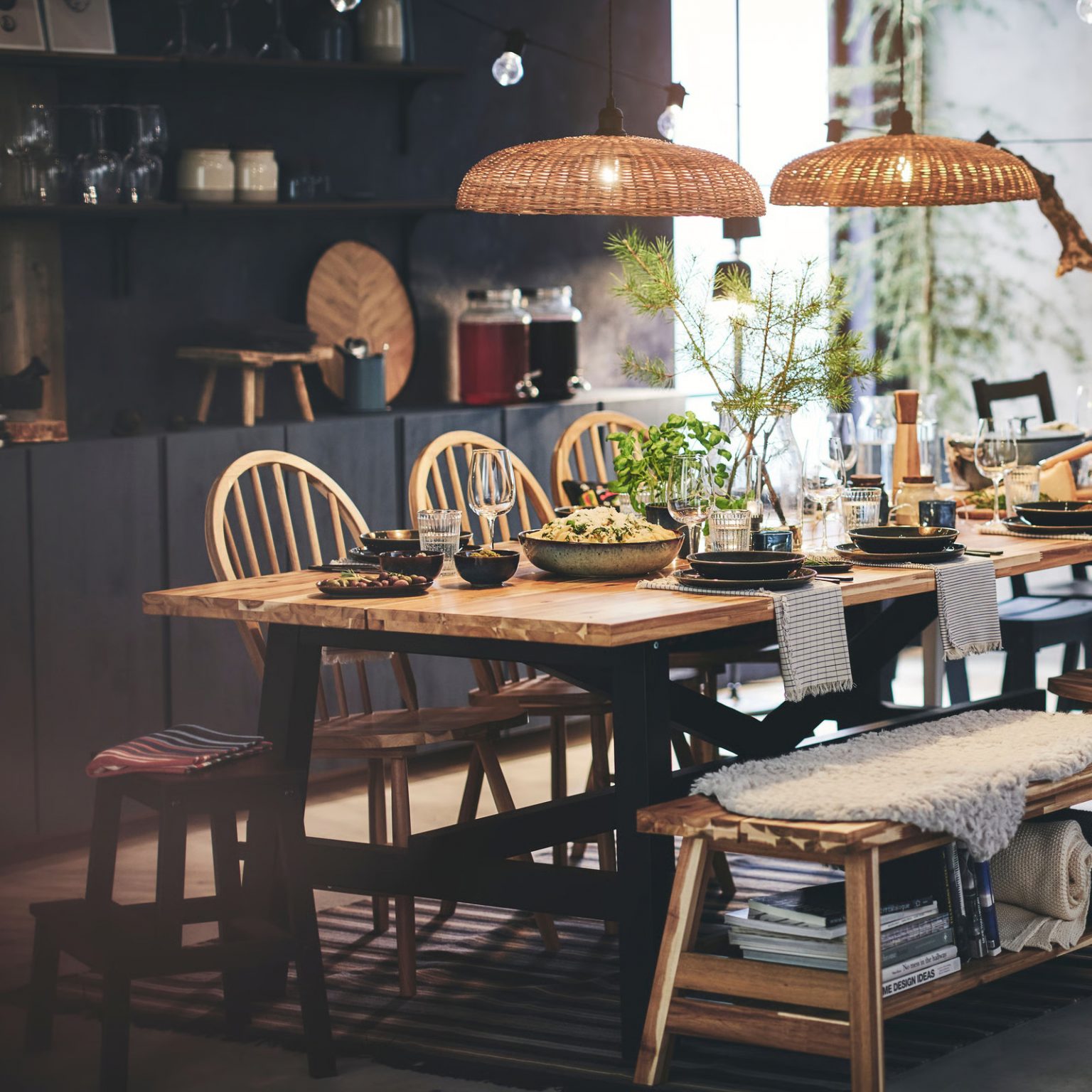 table fête de Noël IKEA thème rustique chic et naturel