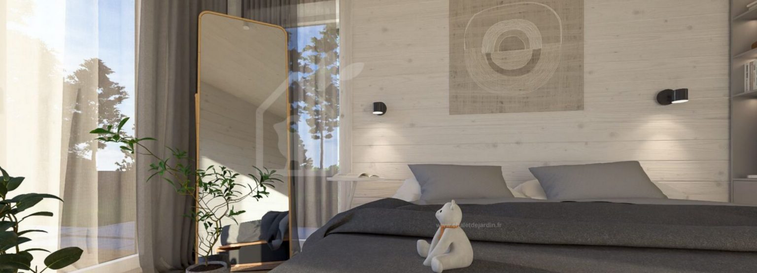 chambre petite maison en bois contemporaine de 42m2 par Chalet de Jardin