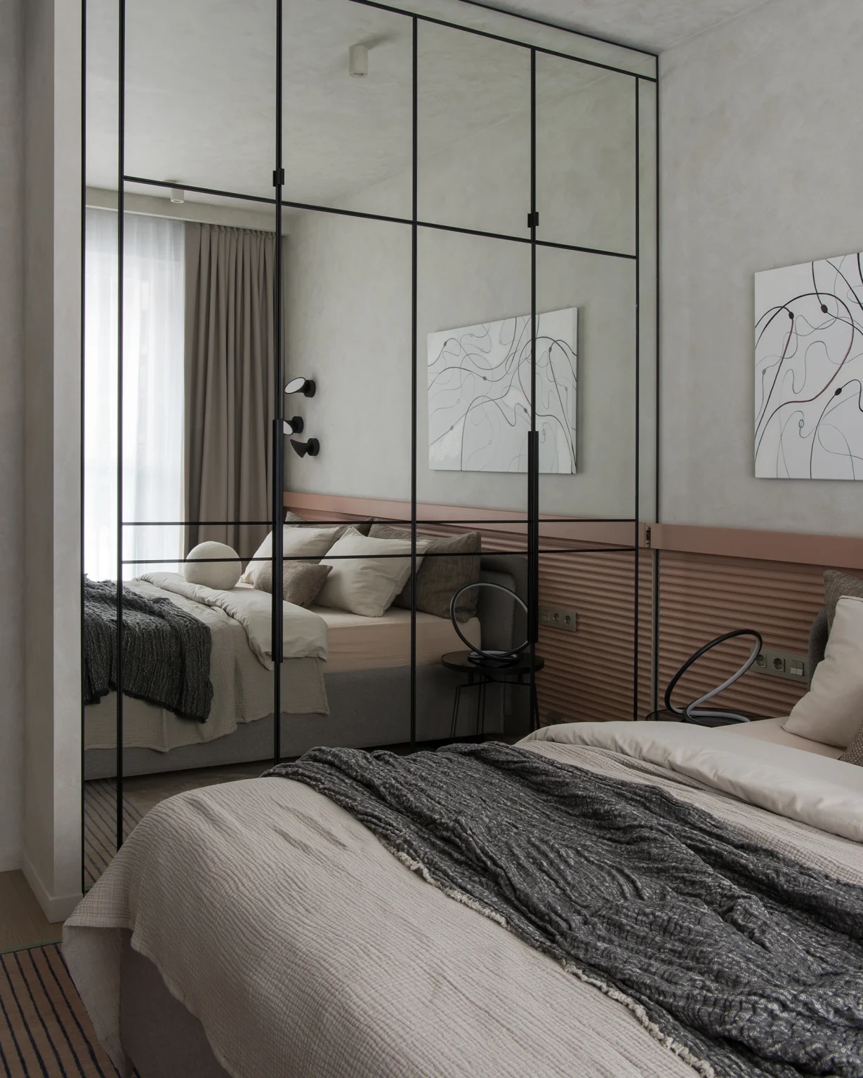 chambre parentale petit appartement familial 57m2 décoration contemporaine