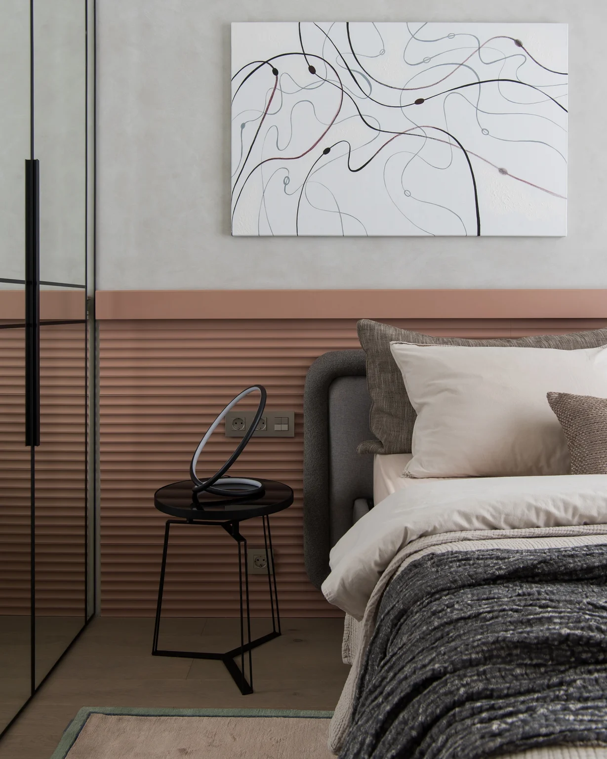 chambre petit appartement familial 57m2 décoration contemporaine