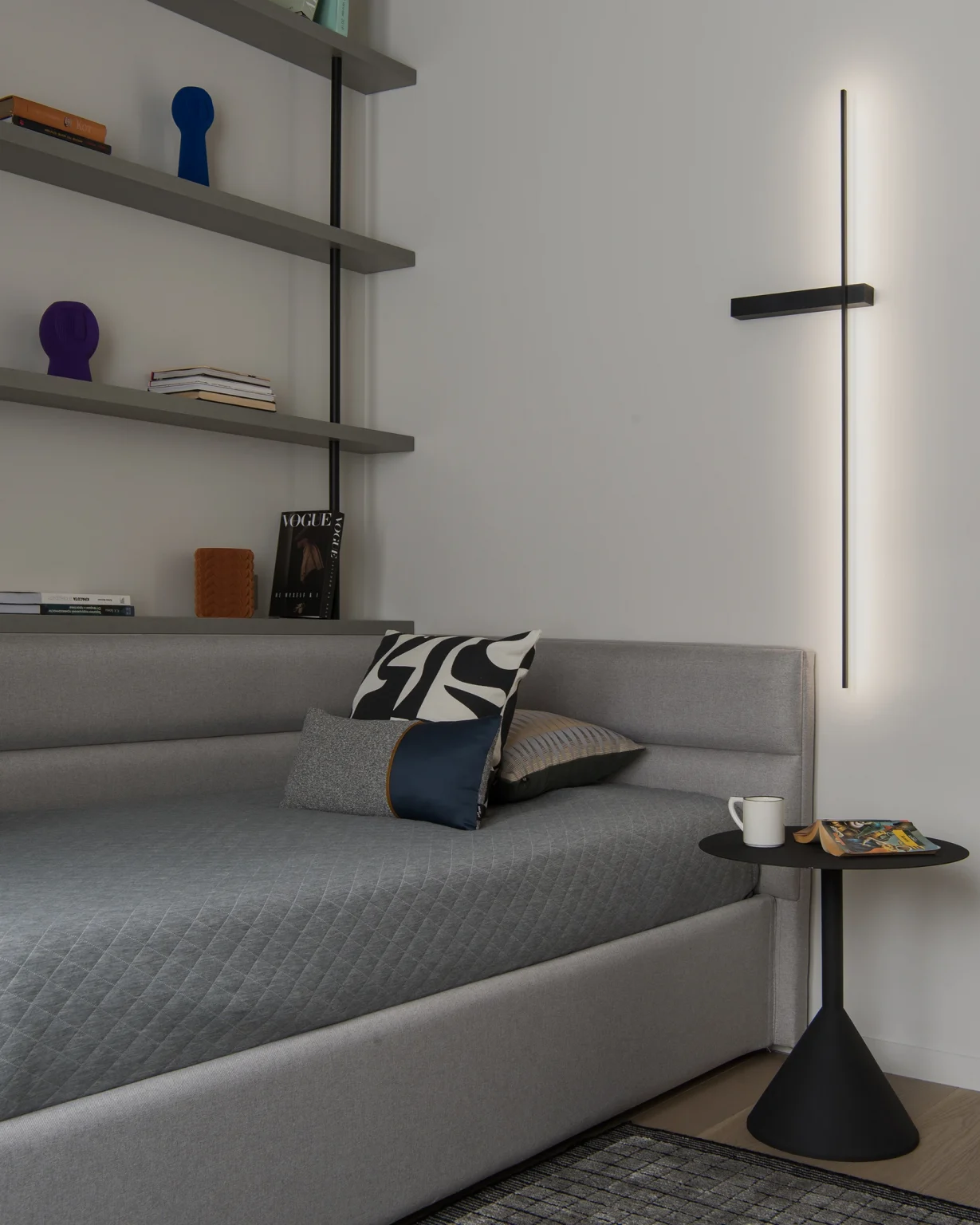 chambre ado grise petit appartement familial 57m2 décoration contemporaine