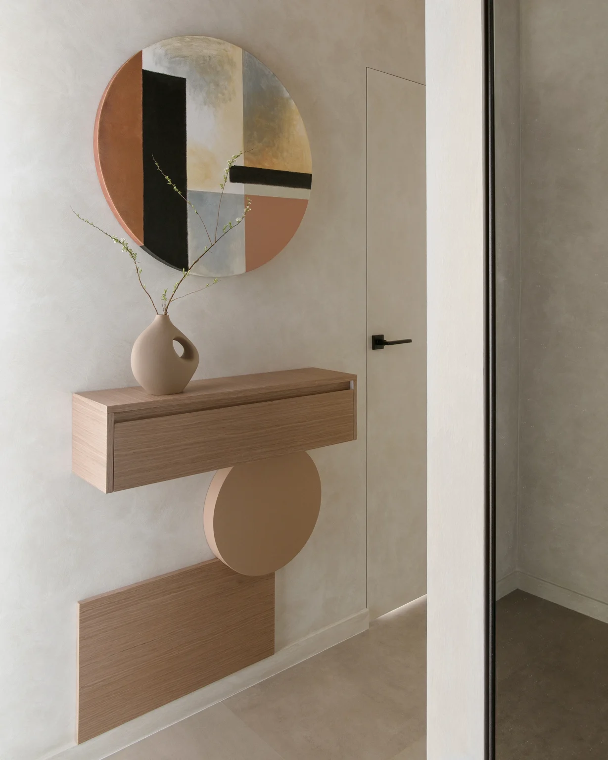 entrée petit appartement familial 57m2 décoration contemporaine