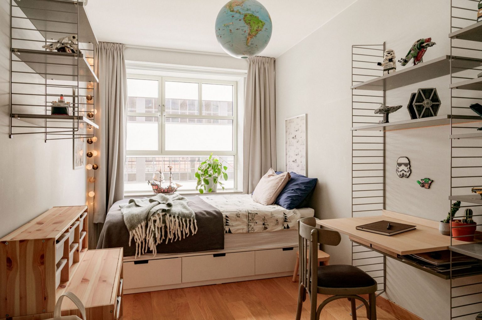 chambre décoration scandinave appartement rénové 