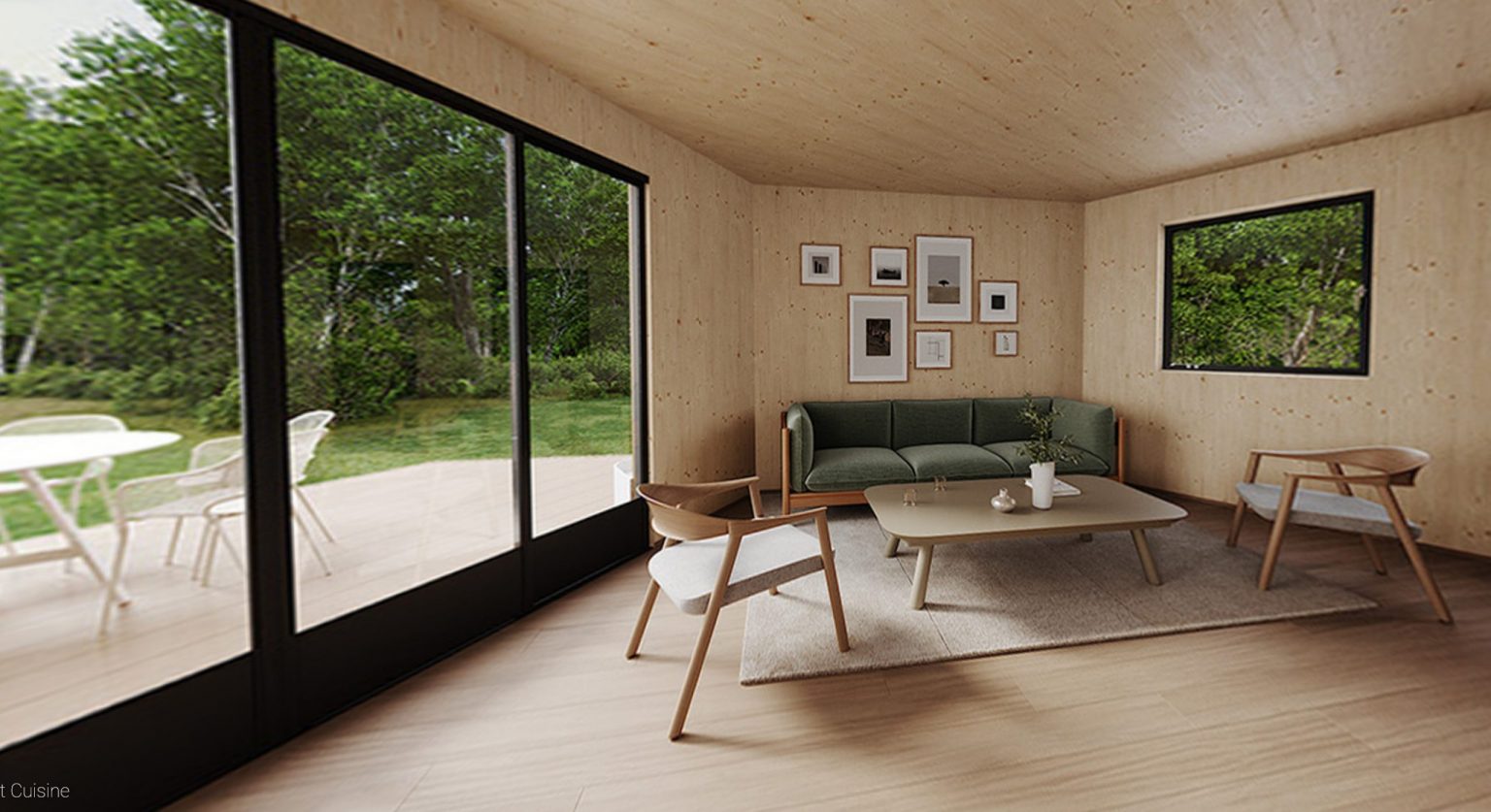 salon maison de designer de 80m2 Greenkub x Patrick Jouin