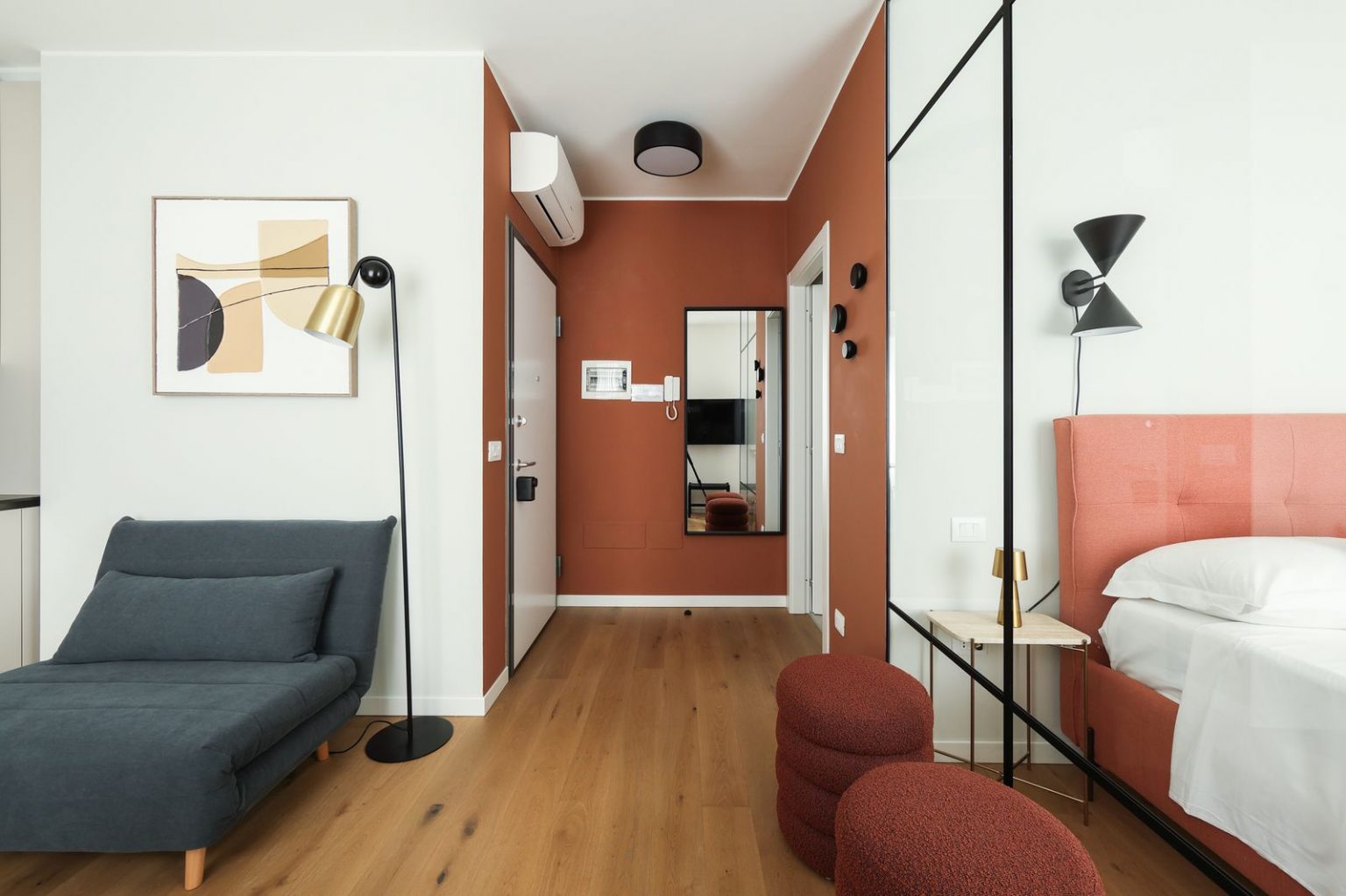 studio 35m2 avec chambre verrière décoration design