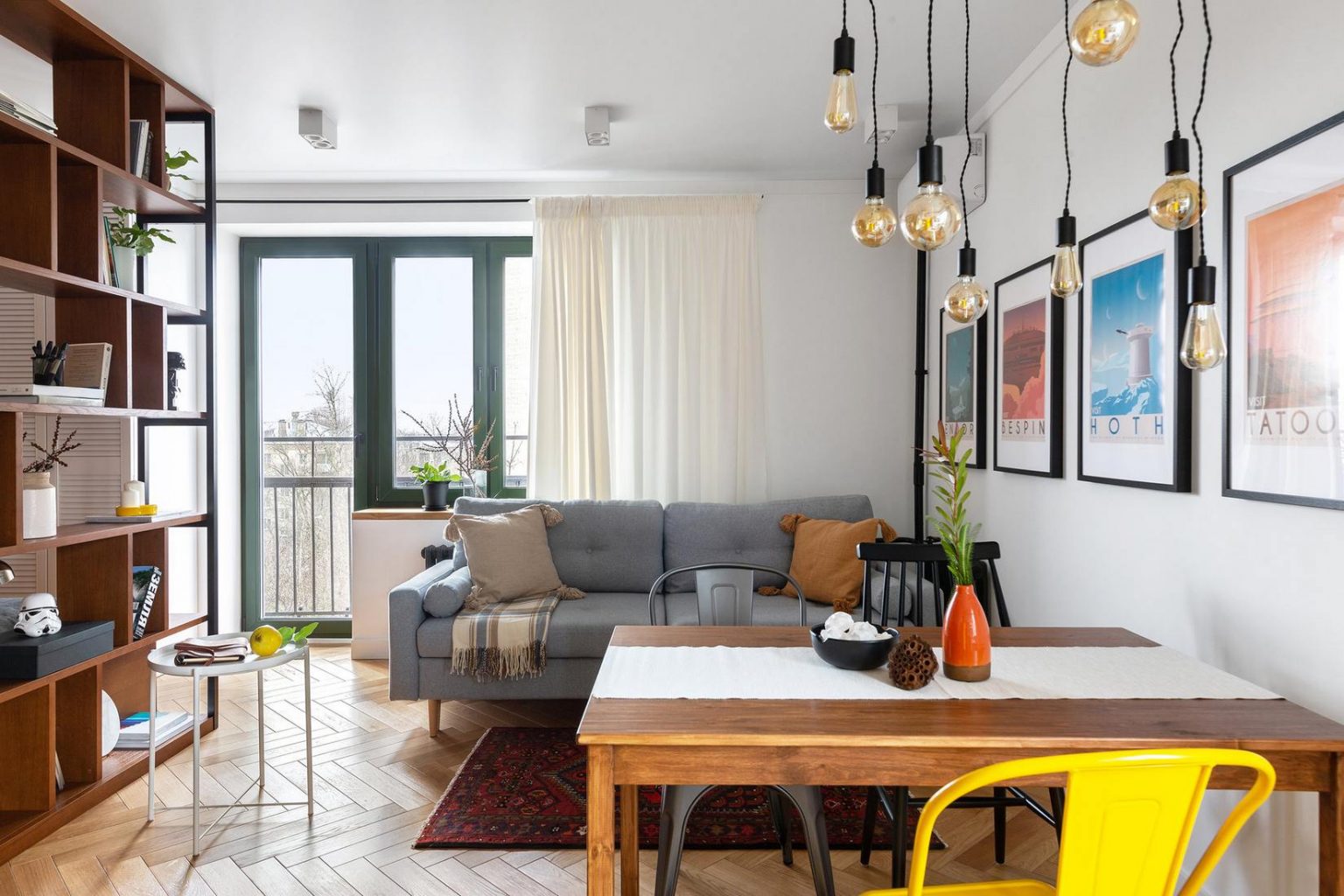 salon et salle à manger studio 33m2 décoration scandinave