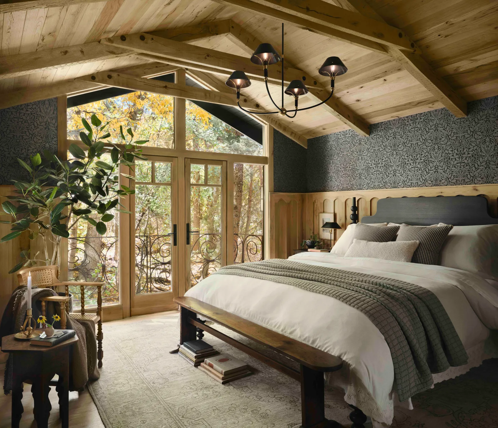 chambre rustique chic maison en bois Joanna et Chip Gaines dans les Rocheuses chambre rustique chic maison en bois Joanna et Chip Gaines dans les Rocheuses