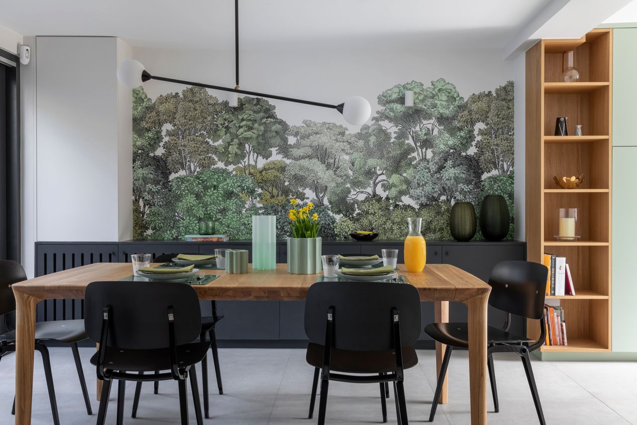 salle à manger papier-peint Isidore Leroy décoration contemporaine Photo : ©Pauline Le Goff salle à manger papier-peint Isidore Leroy décoration contemporaine Photo : ©Pauline Le Goff