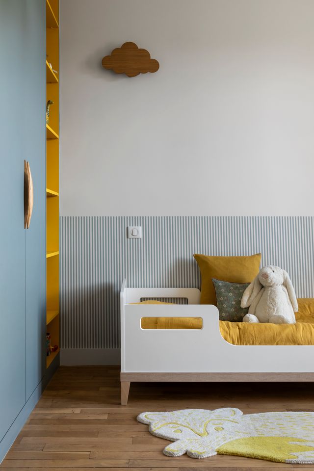 chambre enfant contemporaine bleue Photo : ©Pauline Le Goff chambre enfant contemporaine bleue Photo : ©Pauline Le Goff