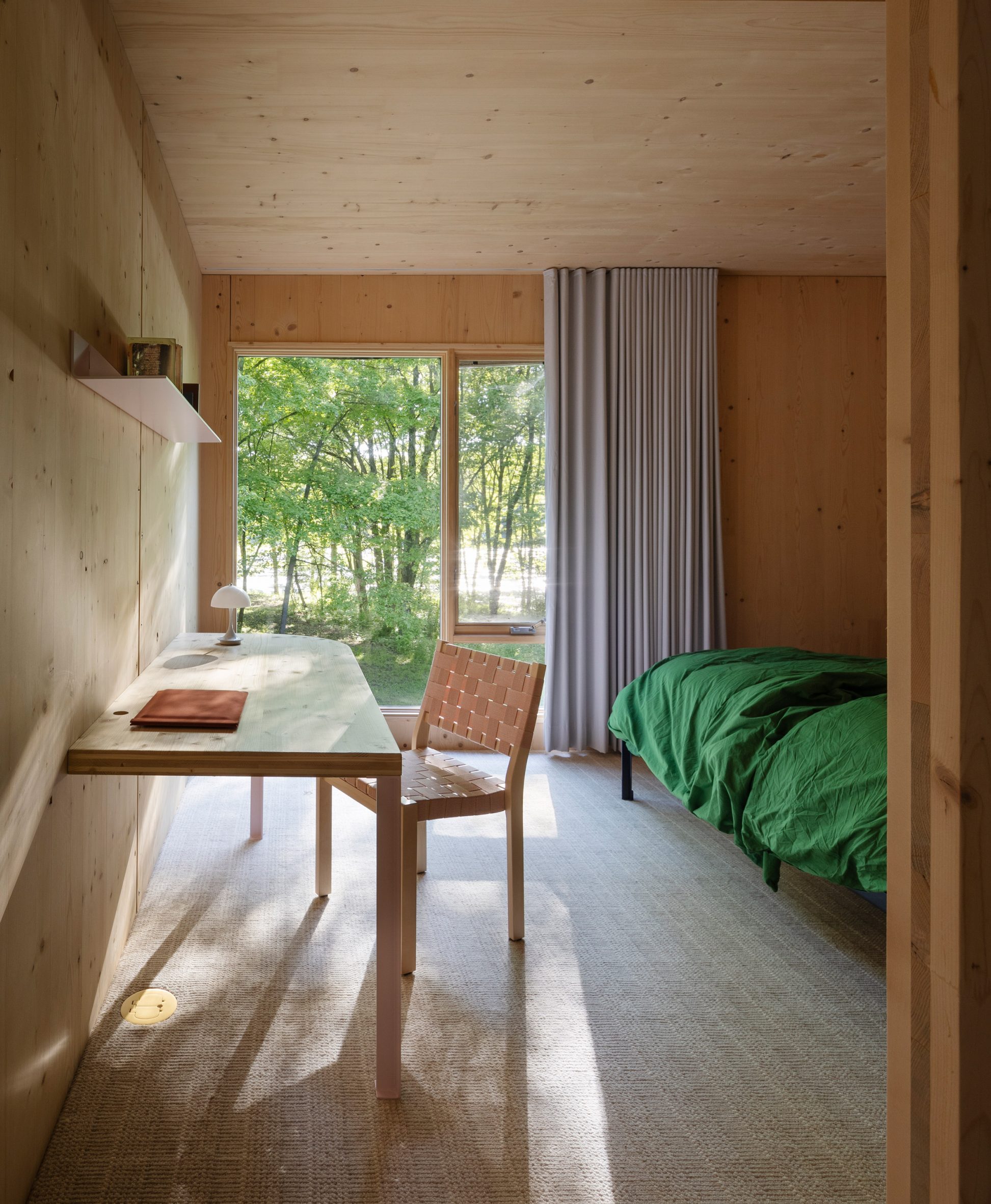 chambre décoration contemporaine grande maison préfabriquée en bois