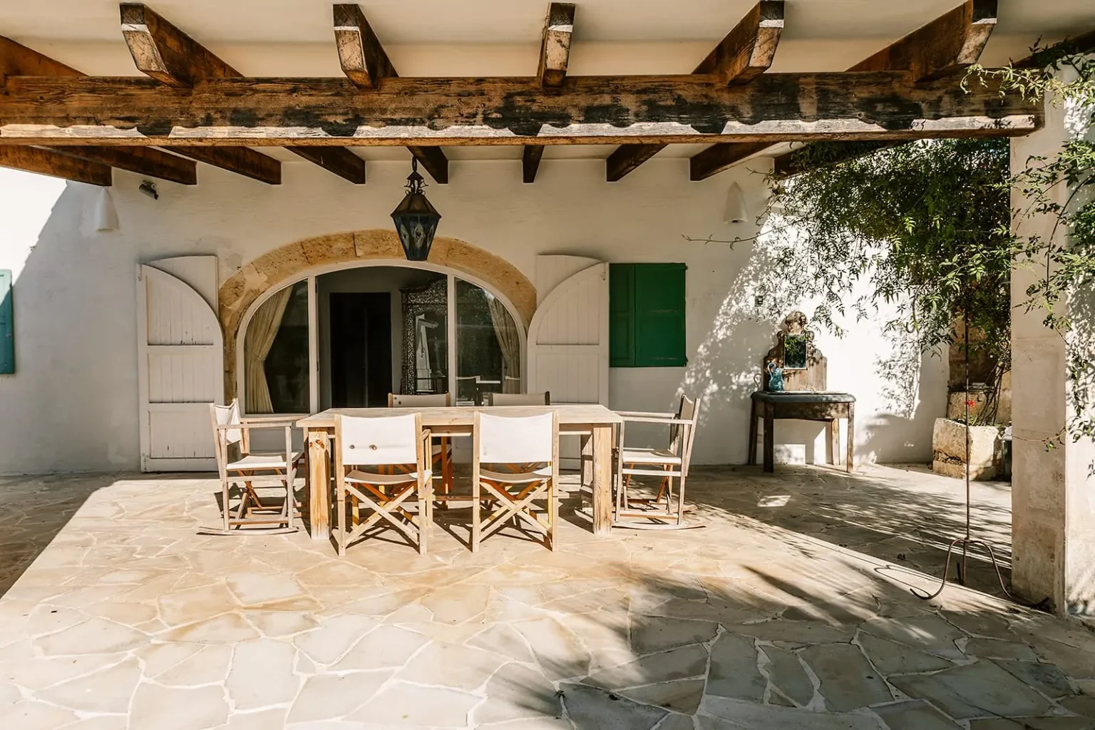 terrasse abritée maison de campagne à Minorque