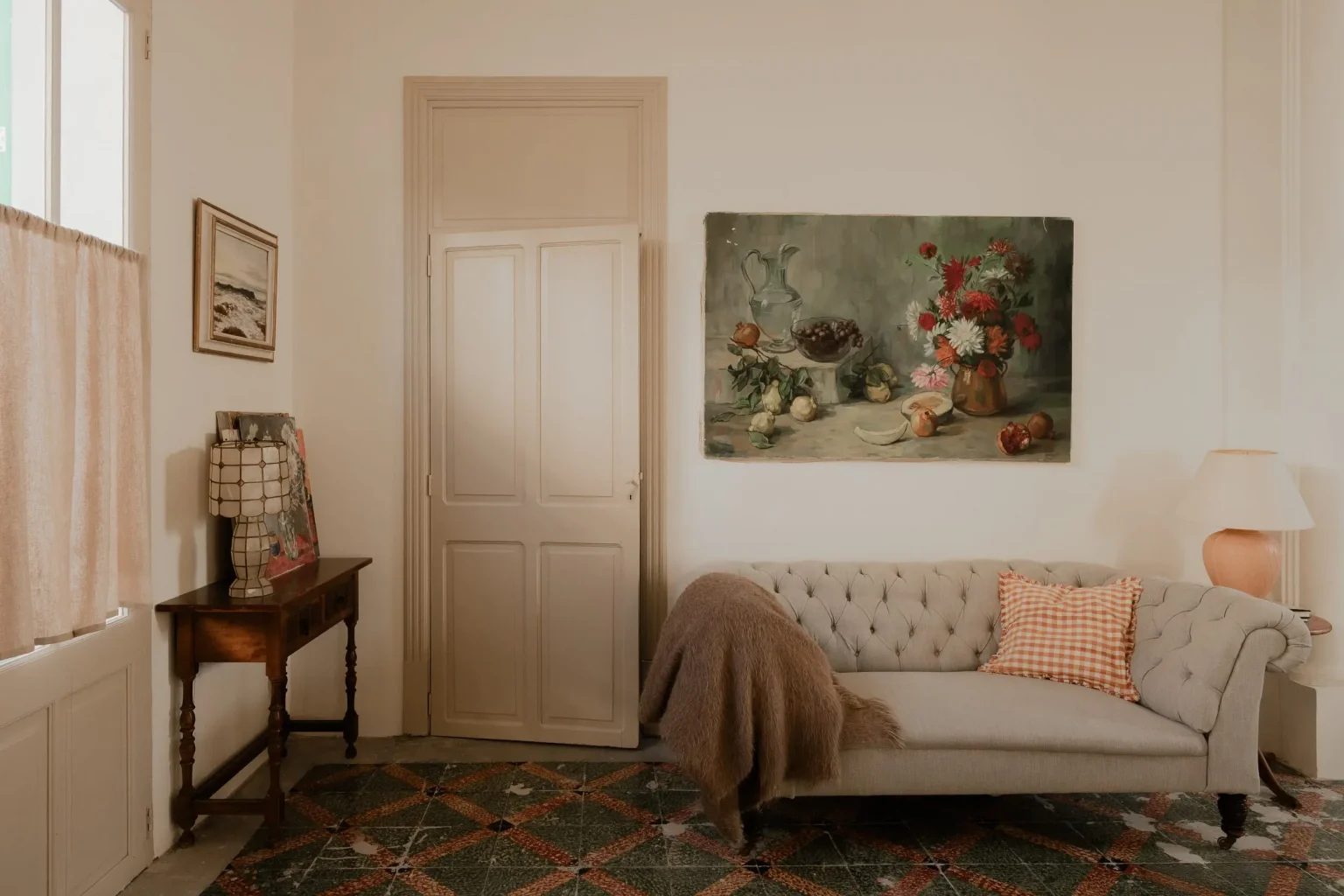 salon décoration vintage et rustique Casa Coral Majorque