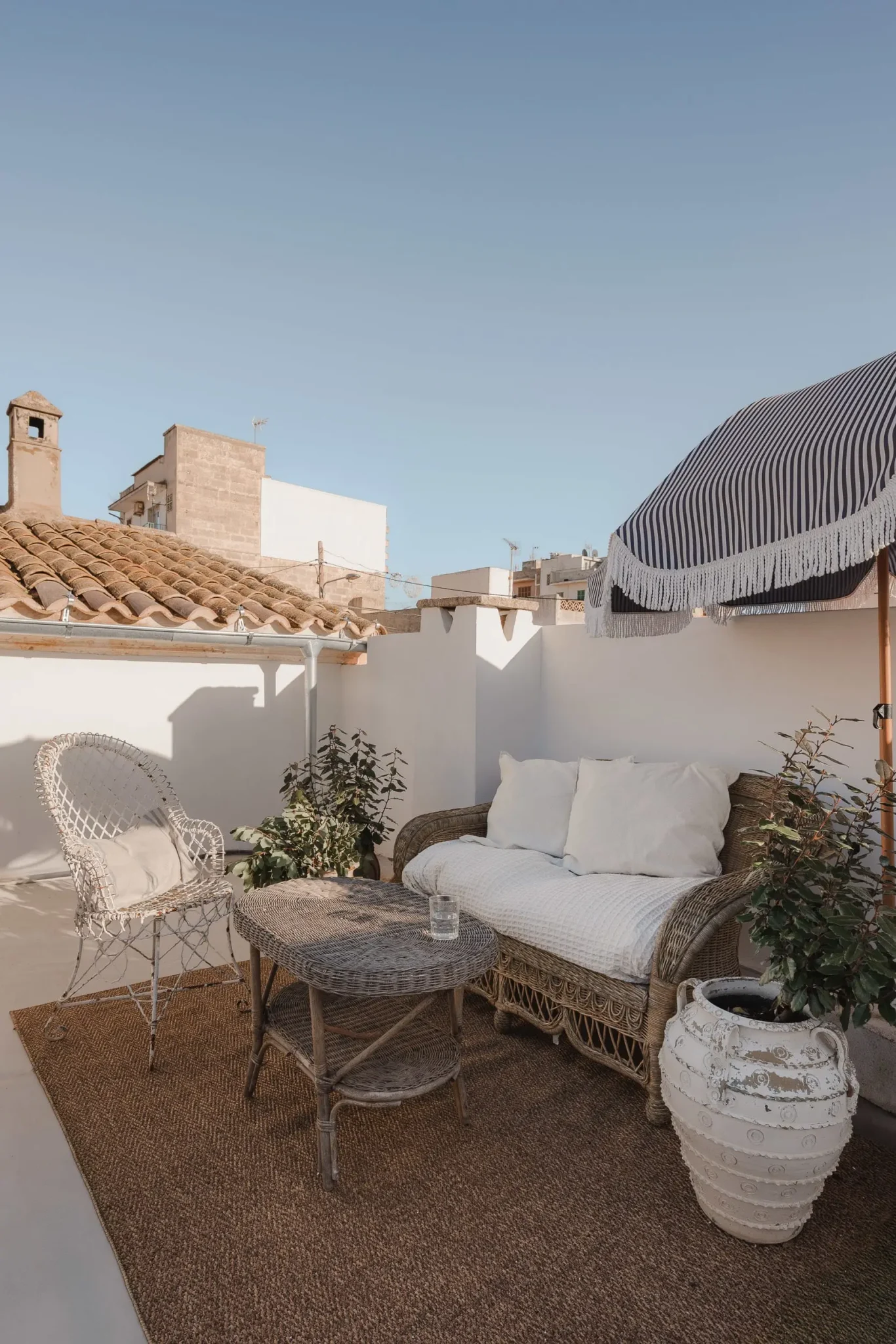 terrasse sur le toit décoration vintage et rustique Casa Coral Majorque