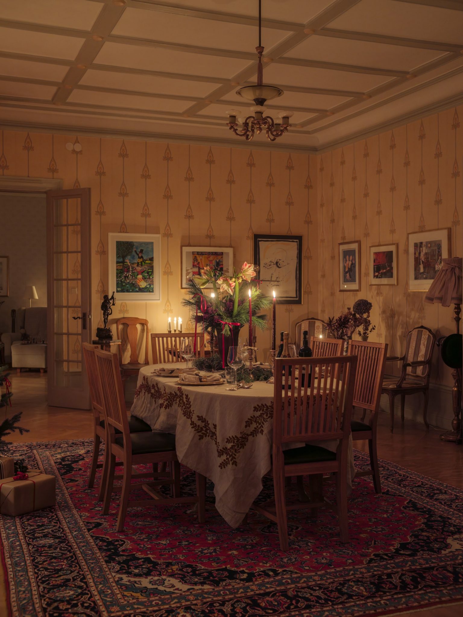 salle à manger décoration classique chic de Noël