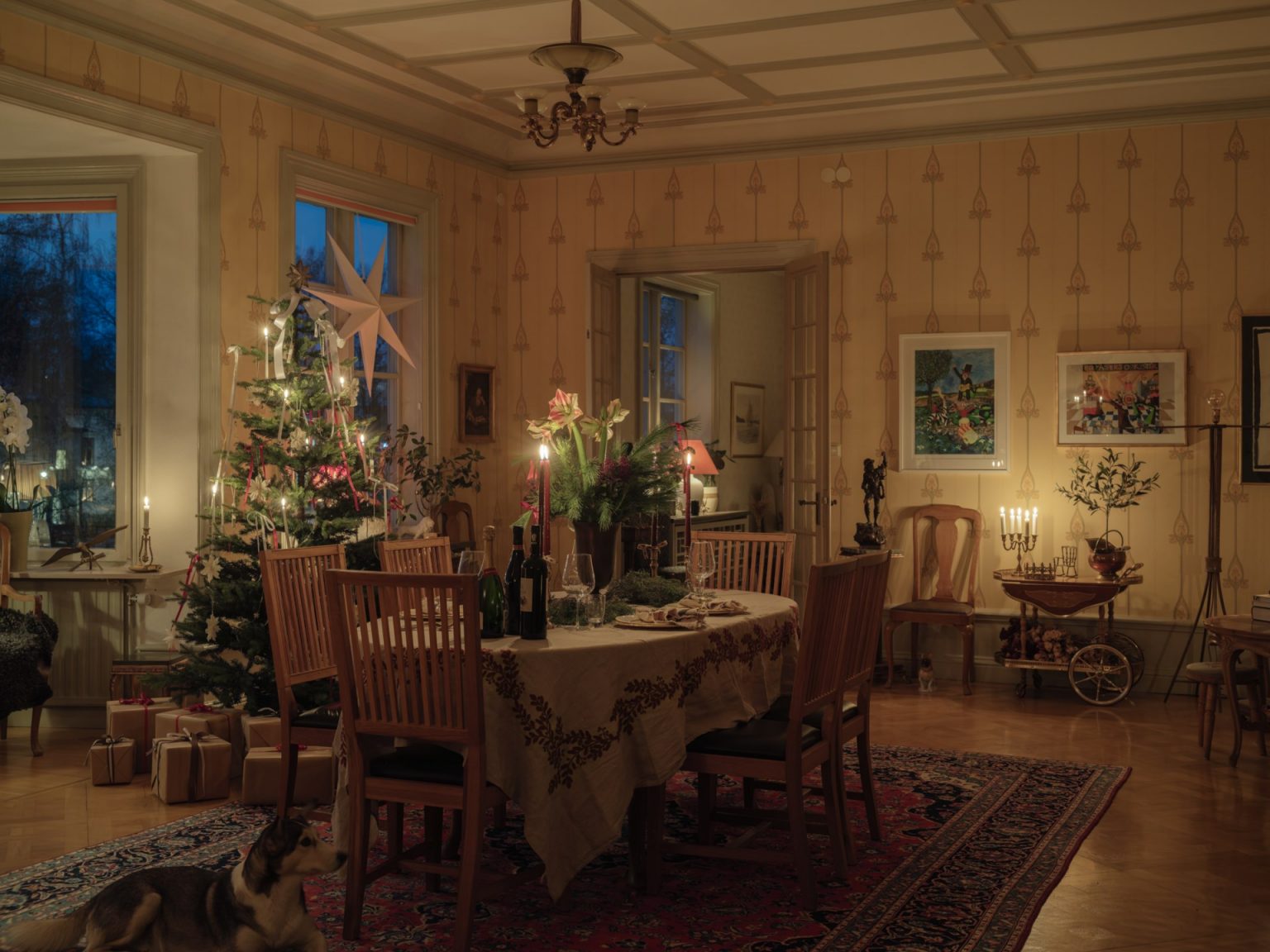 salle à manger décoration classique chic de Noël