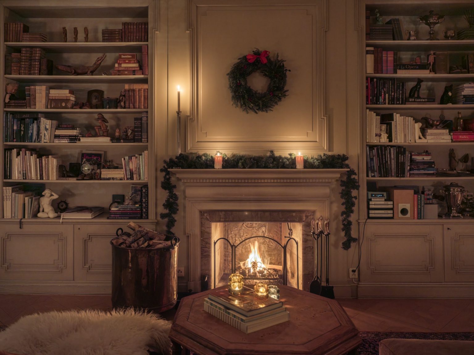 salon décoration classique chic de Noël