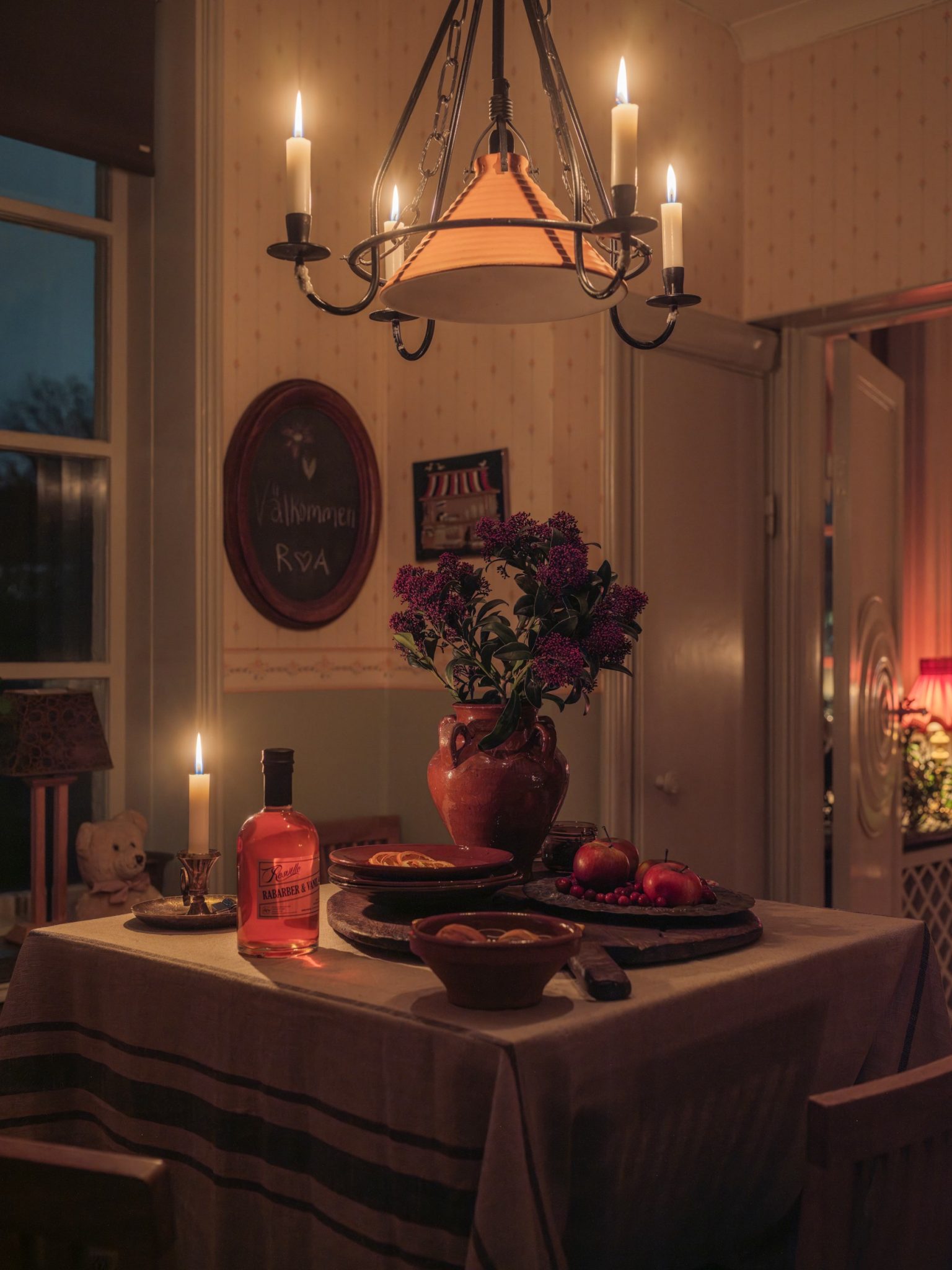 cuisine rustique vue nuit