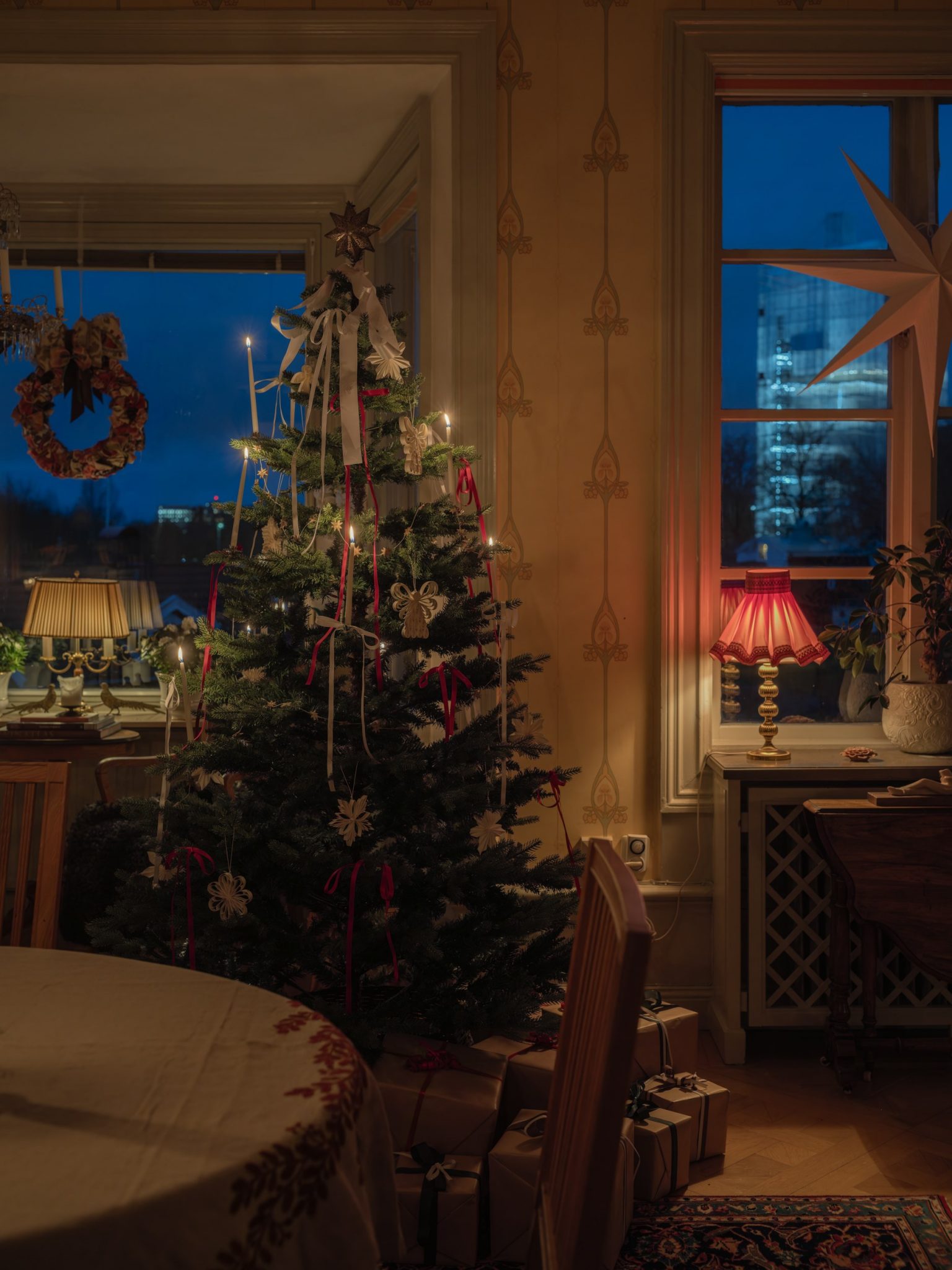 salle à manger décoration classique chic de Noël