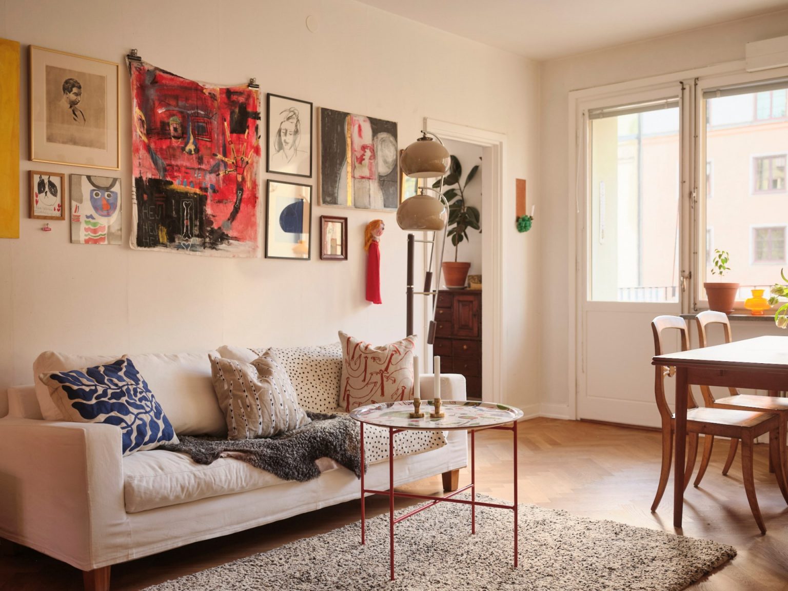 salon décoration vintage et scandinave