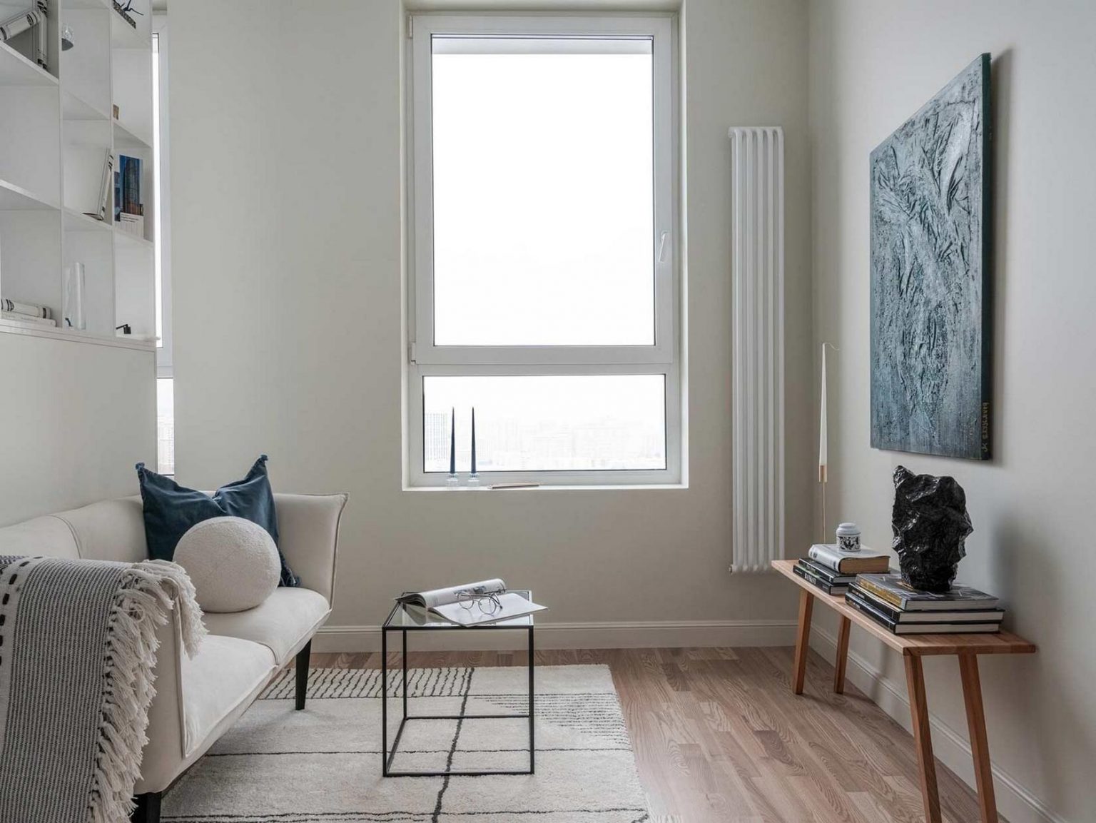 salon studio 28m2 décoration contemporaine