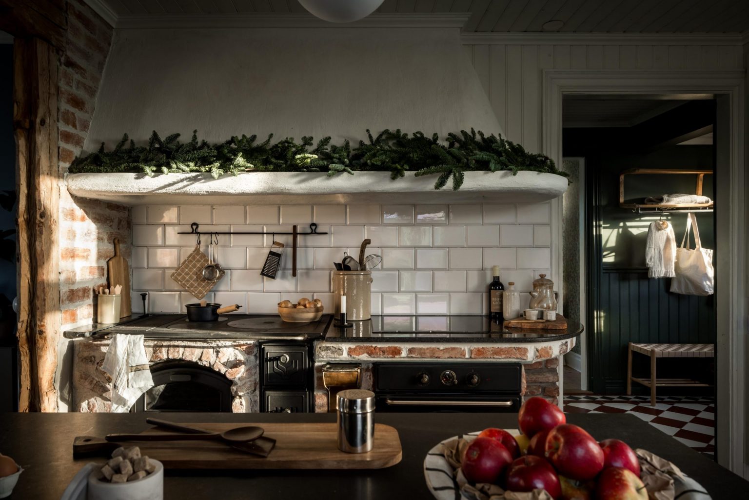 cuisine rustique décoration Noël maison ancienne décoration scandinave