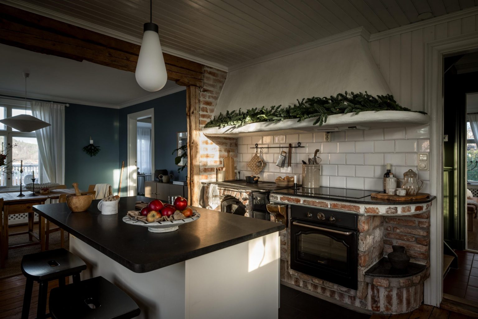 cuisine rustique décoration Noël maison ancienne décoration scandinave