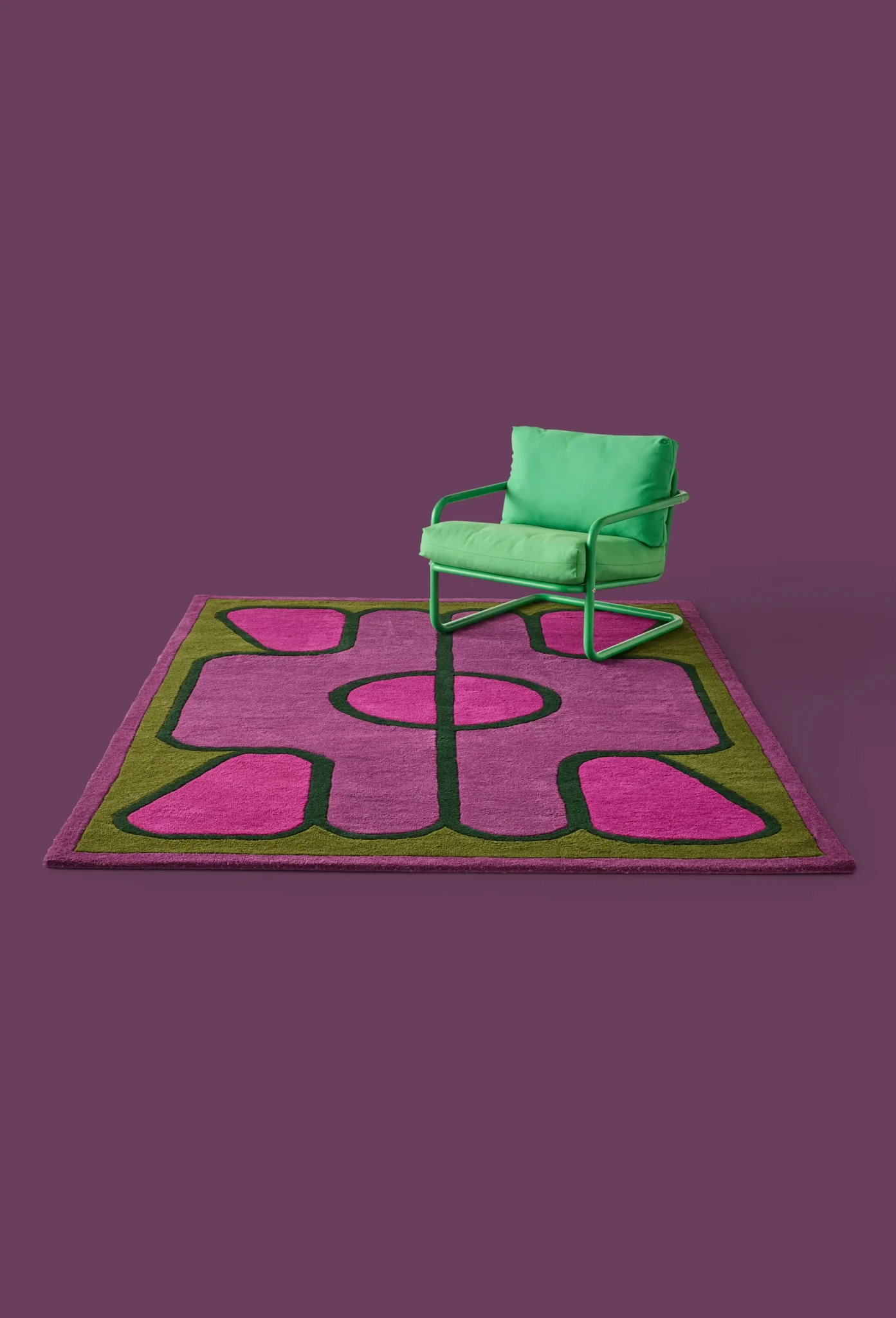 tapis violet design vintage sixties seventies