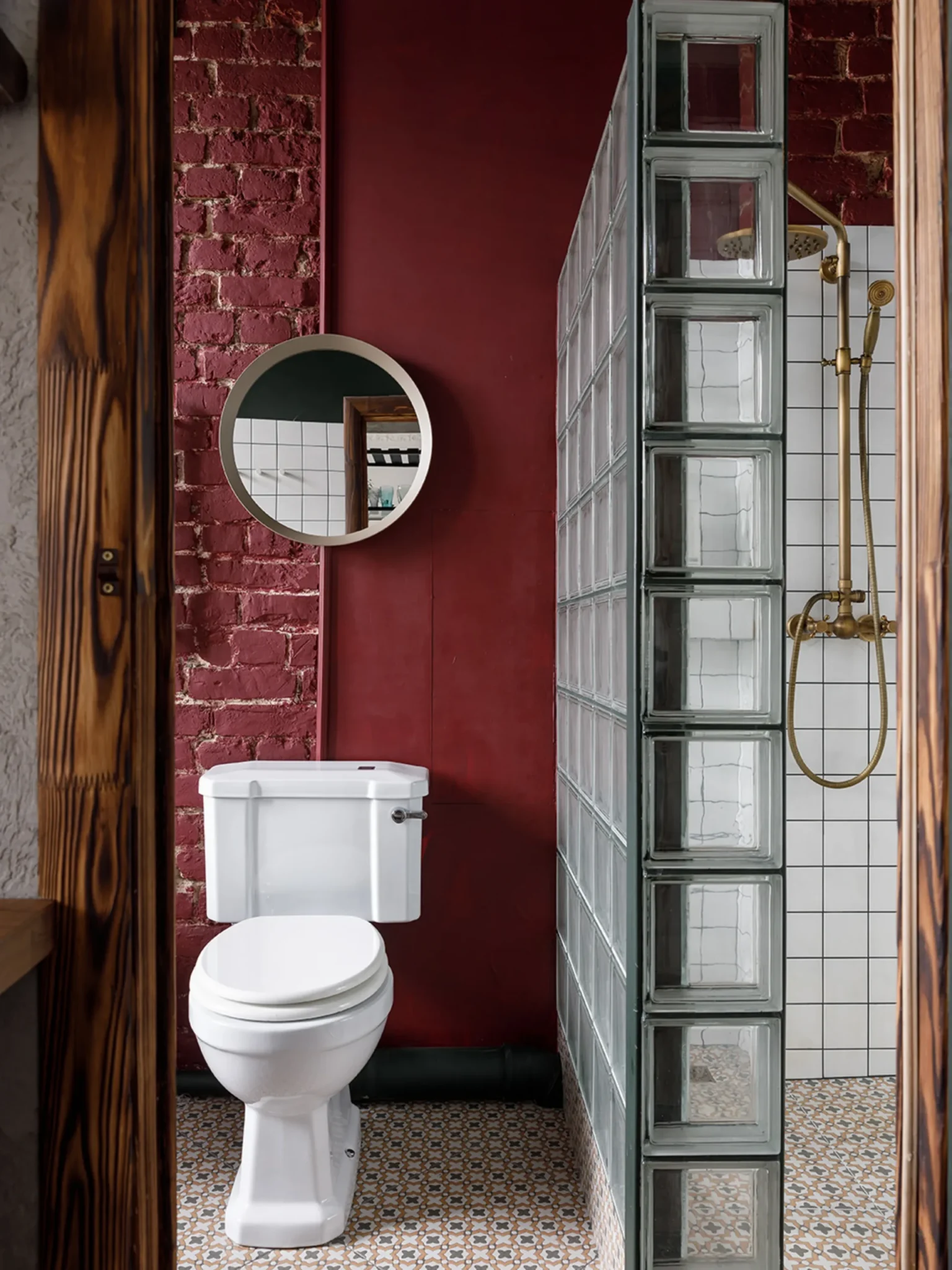 salle de bain briques de verre décoration contemporaine studio 38m2