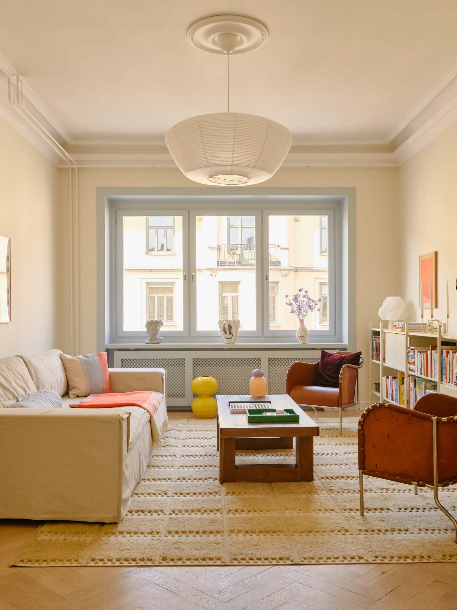 salon décoration scandinave appartement ancien Stockholm