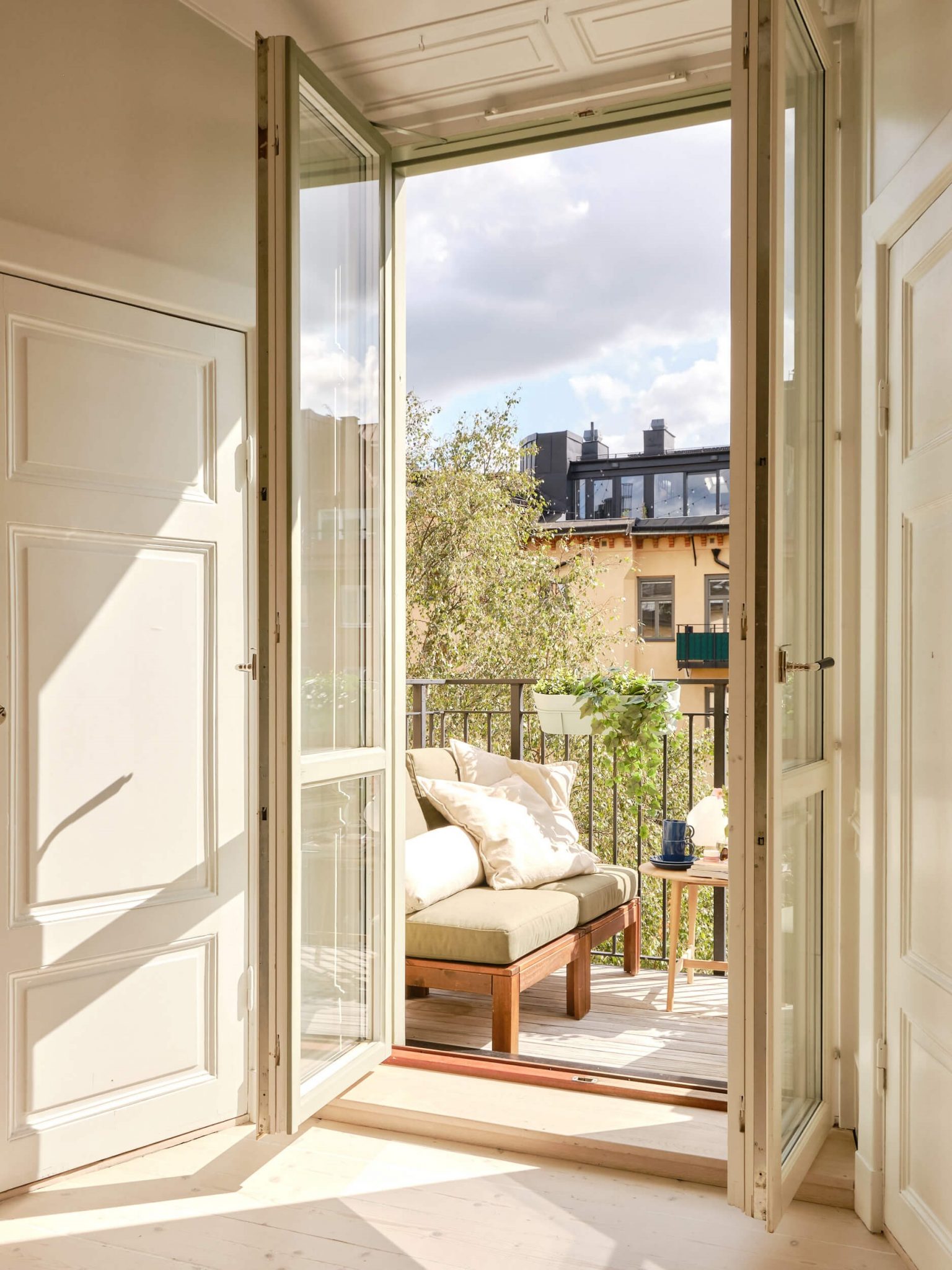balcon sur cour appartement ancien Stockholm