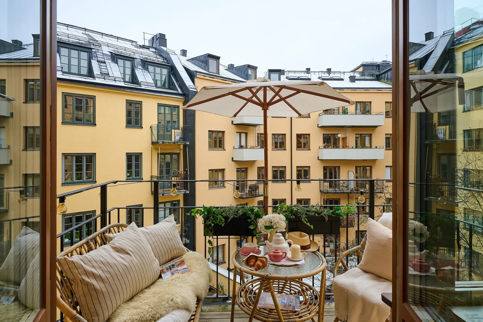 balcon sur cour deux-pièces 50m2