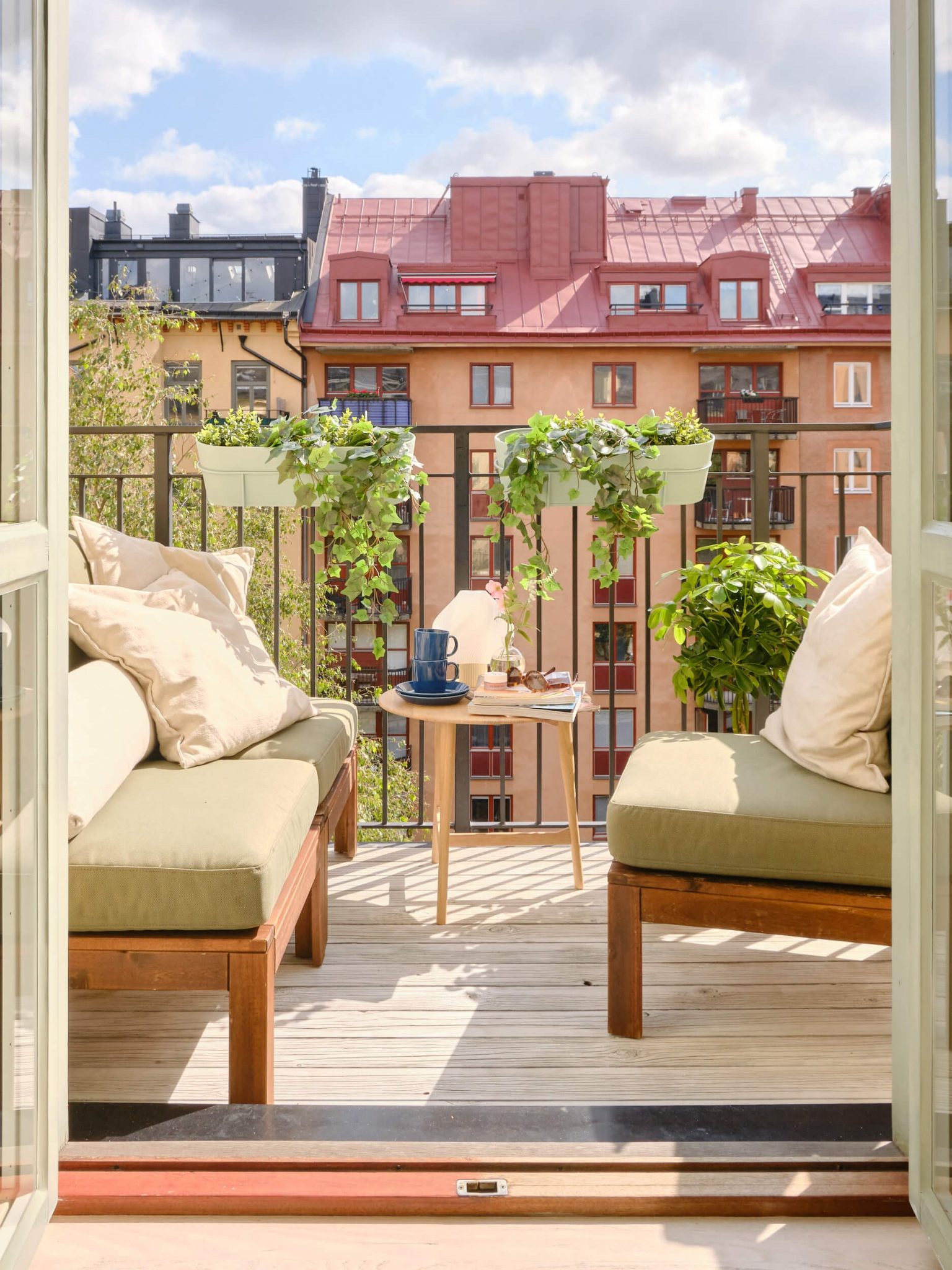 balcon sur cour appartement ancien Stockholm