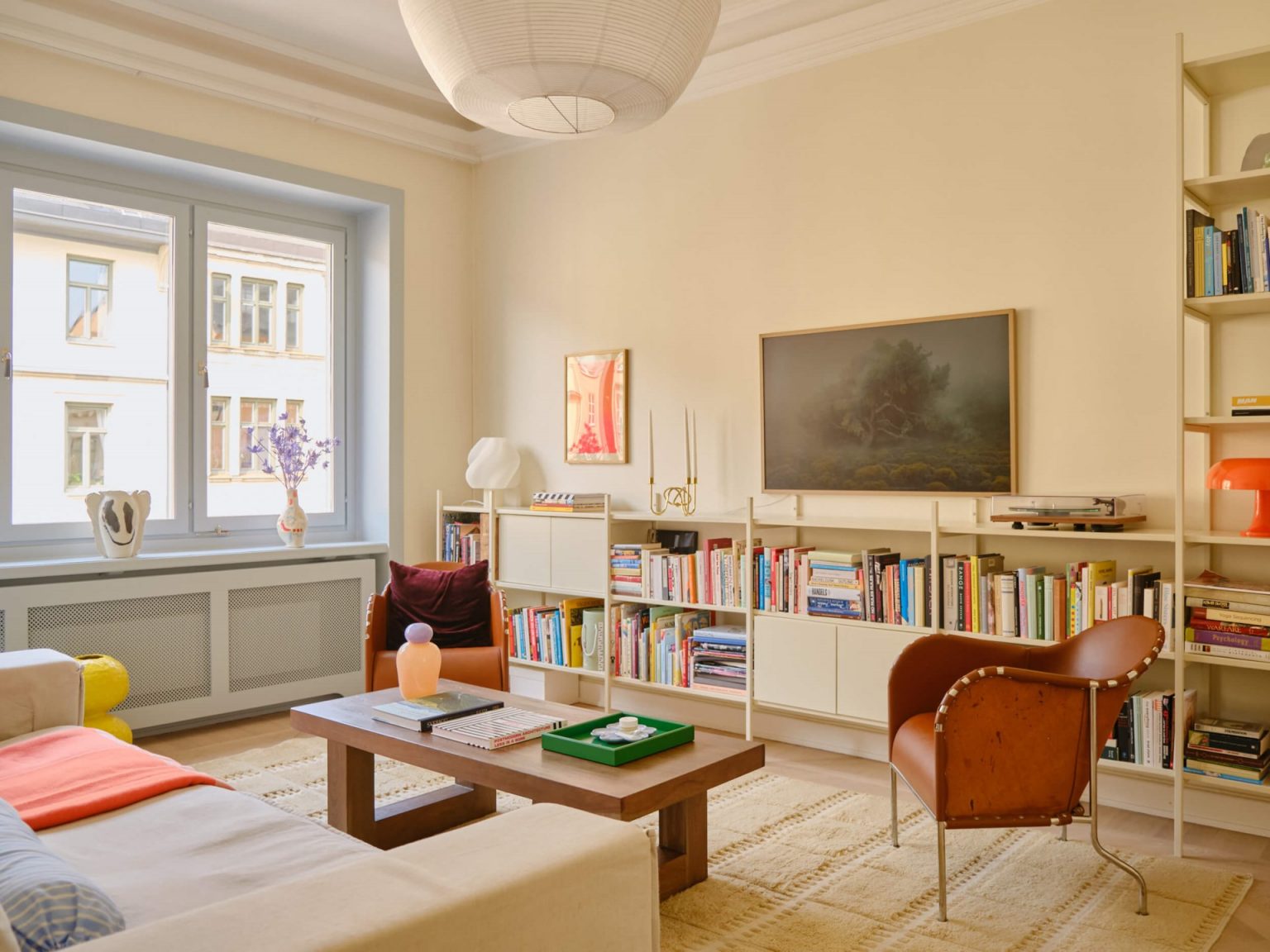 salon décoration scandinave appartement ancien Stockholm