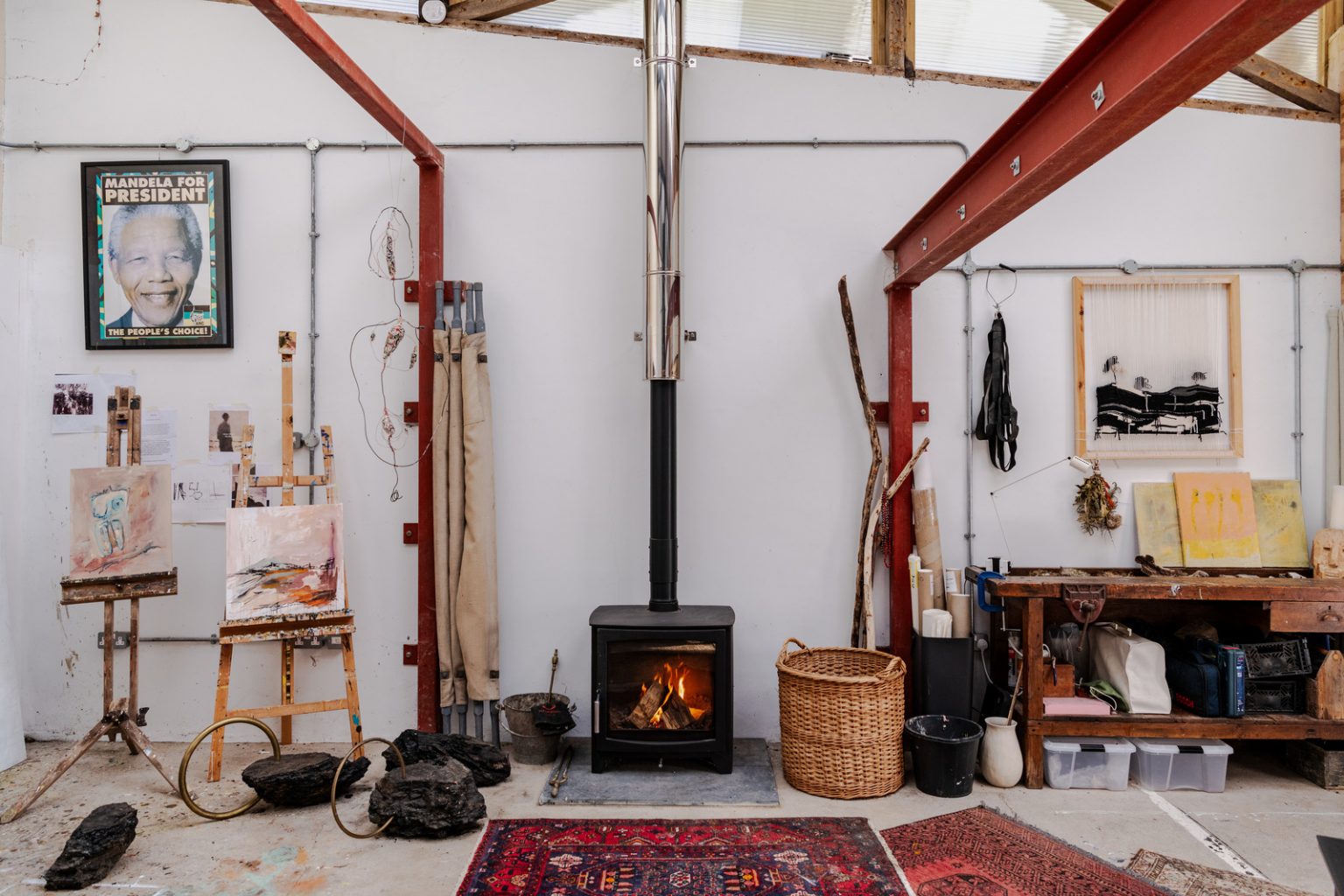 atelier de peinture avec IPN et poêle