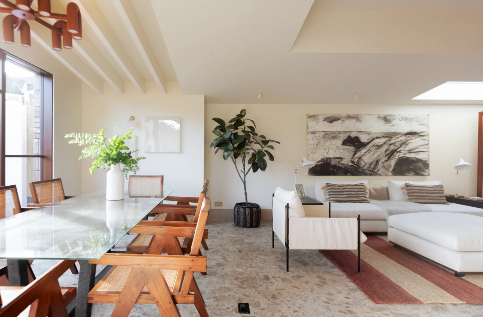 salon et salle à manger maison Londres rénovée et agrandie sur le jardin