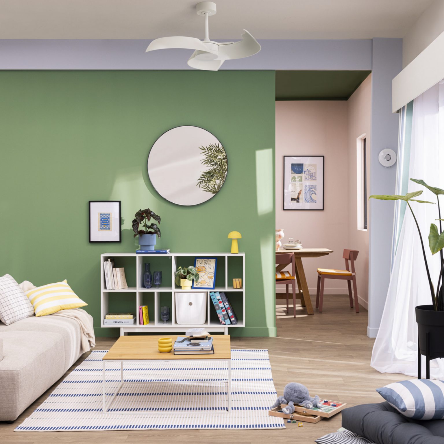 salon mur Vert Bali 2 Leroy Merlin décoration verte