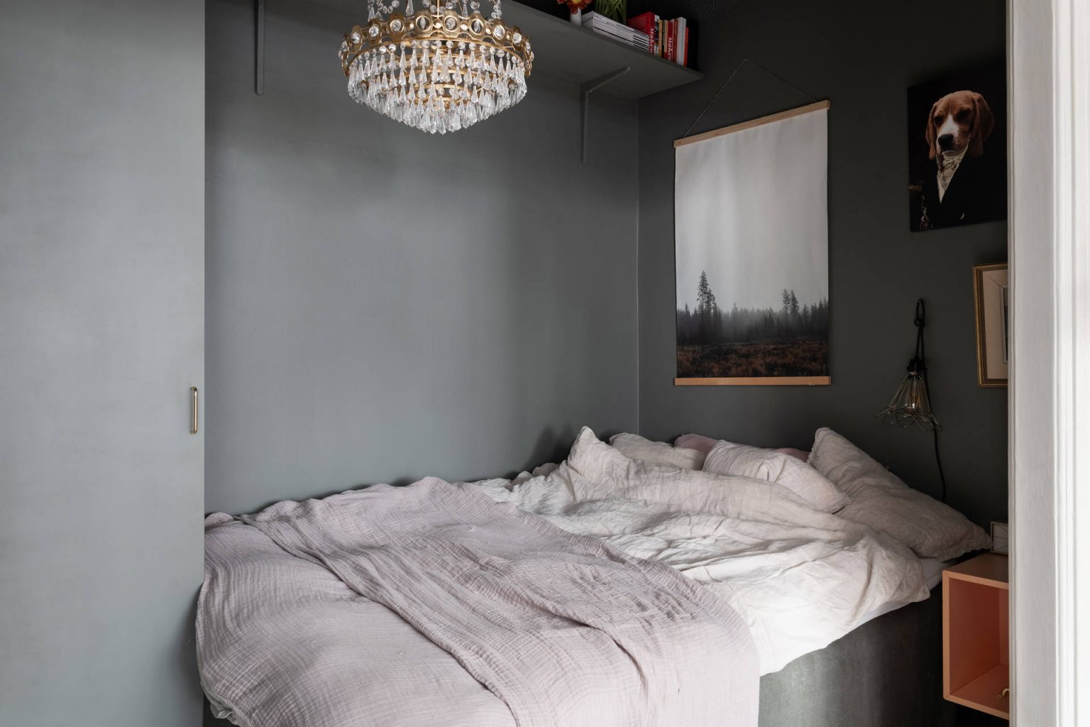 chambre en alcôve petit appartement décoration scandinave