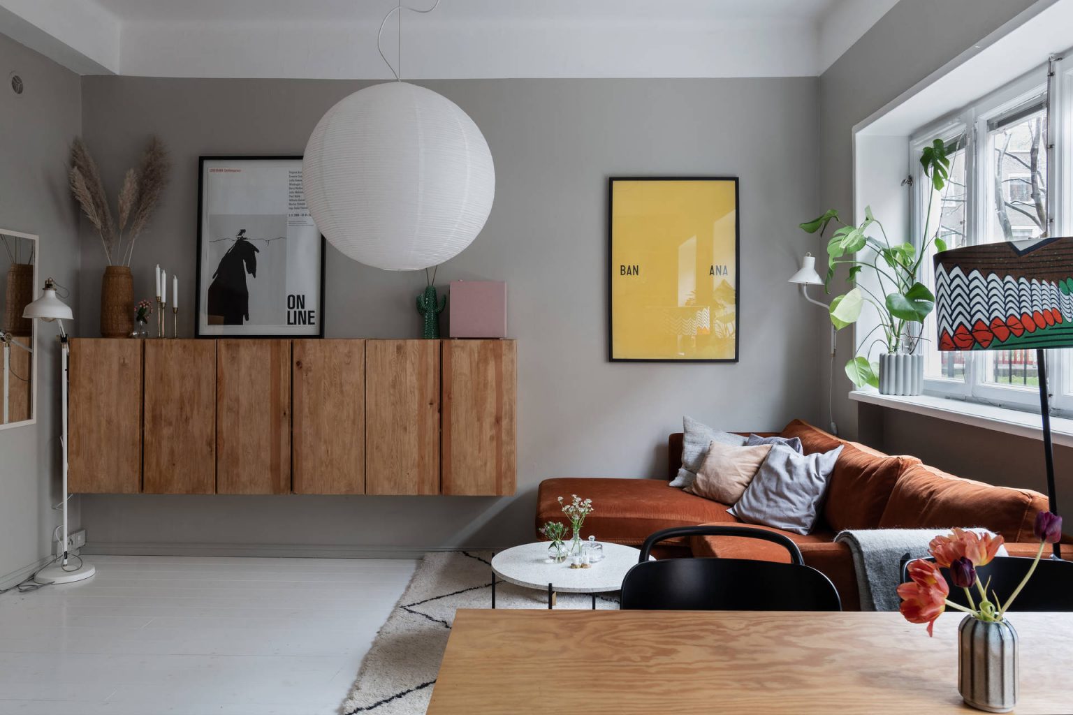 espace salon studio 33m2 décoration scandinave