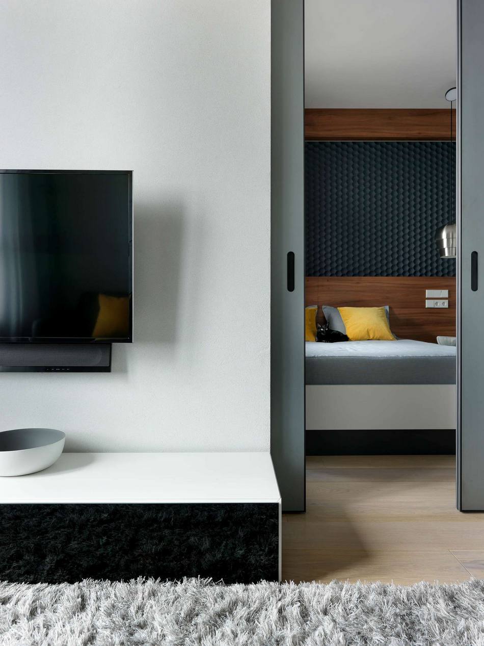 salon et chambre deux-pièces 48m2 décoration design salon et chambre deux-pièces 48m2 décoration design