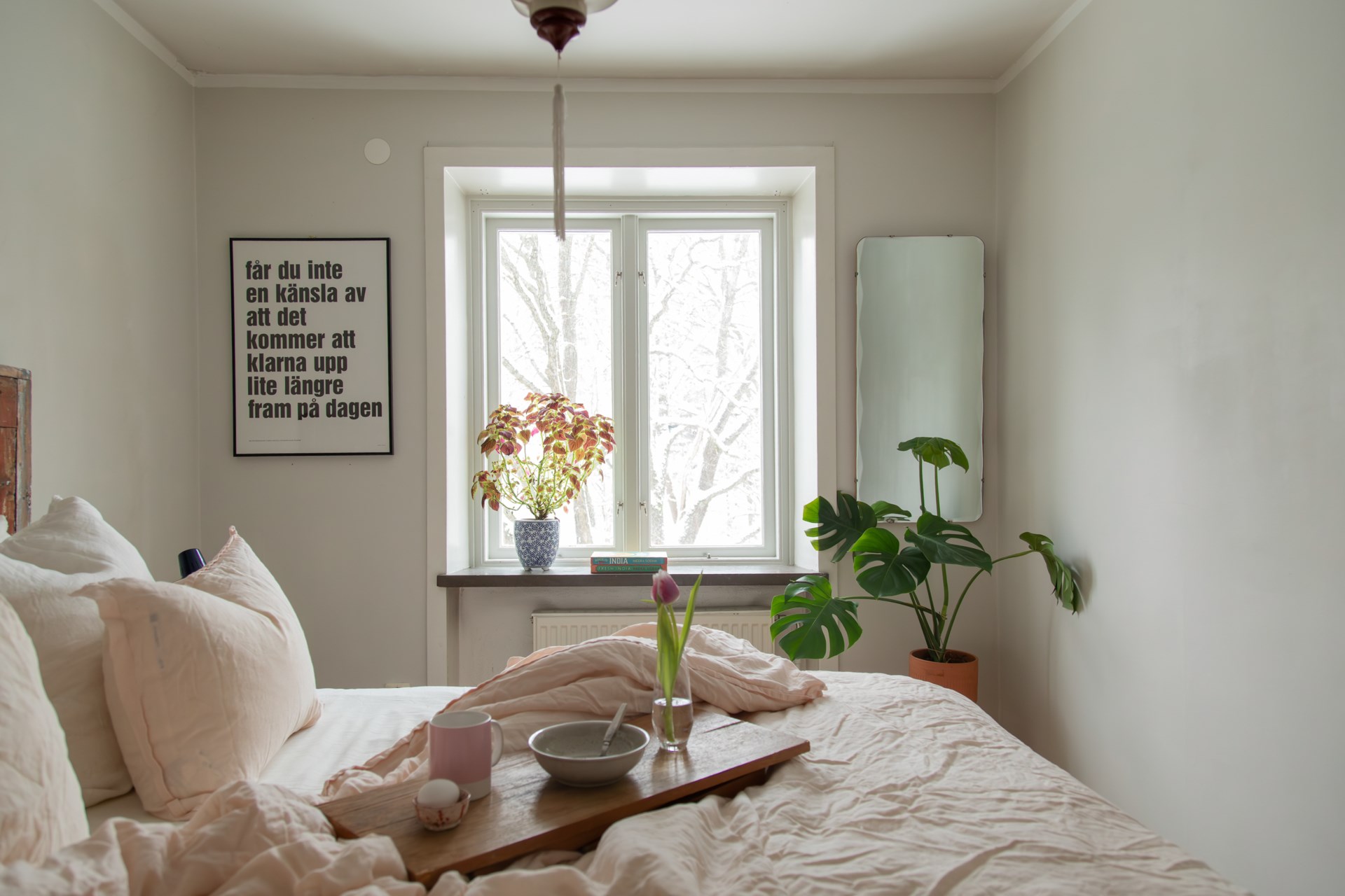chambre décoration vintage scandinave appartement 44m2